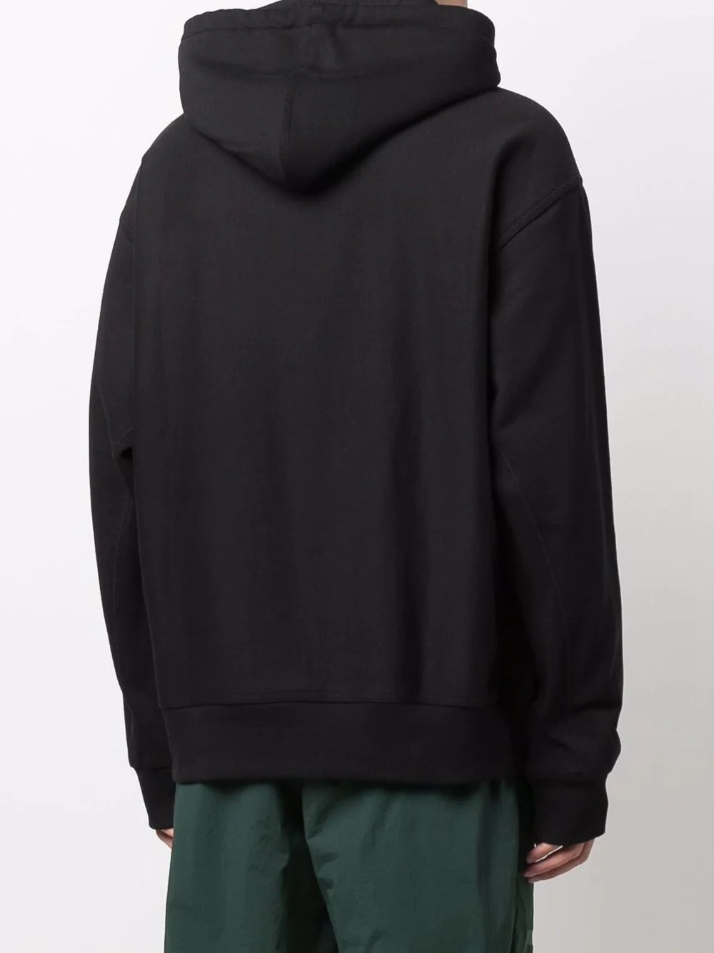 embroidered logo drawstring hoodie - 4