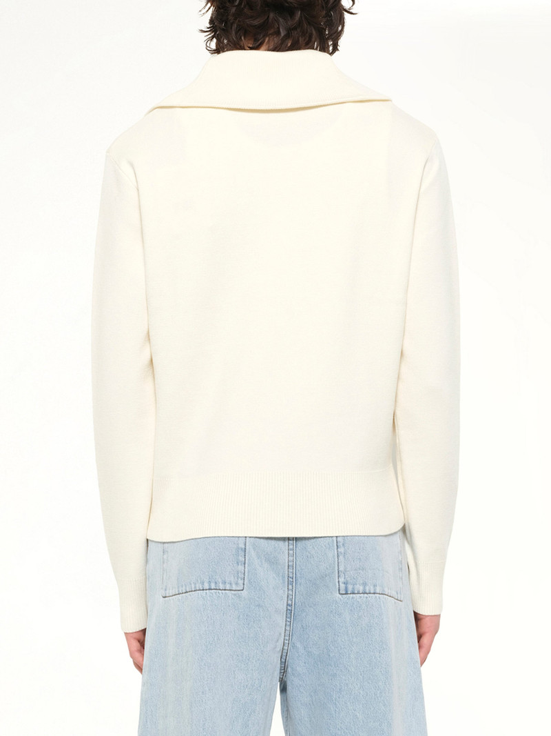 Knit Zip Up Jacket in Ivory 5