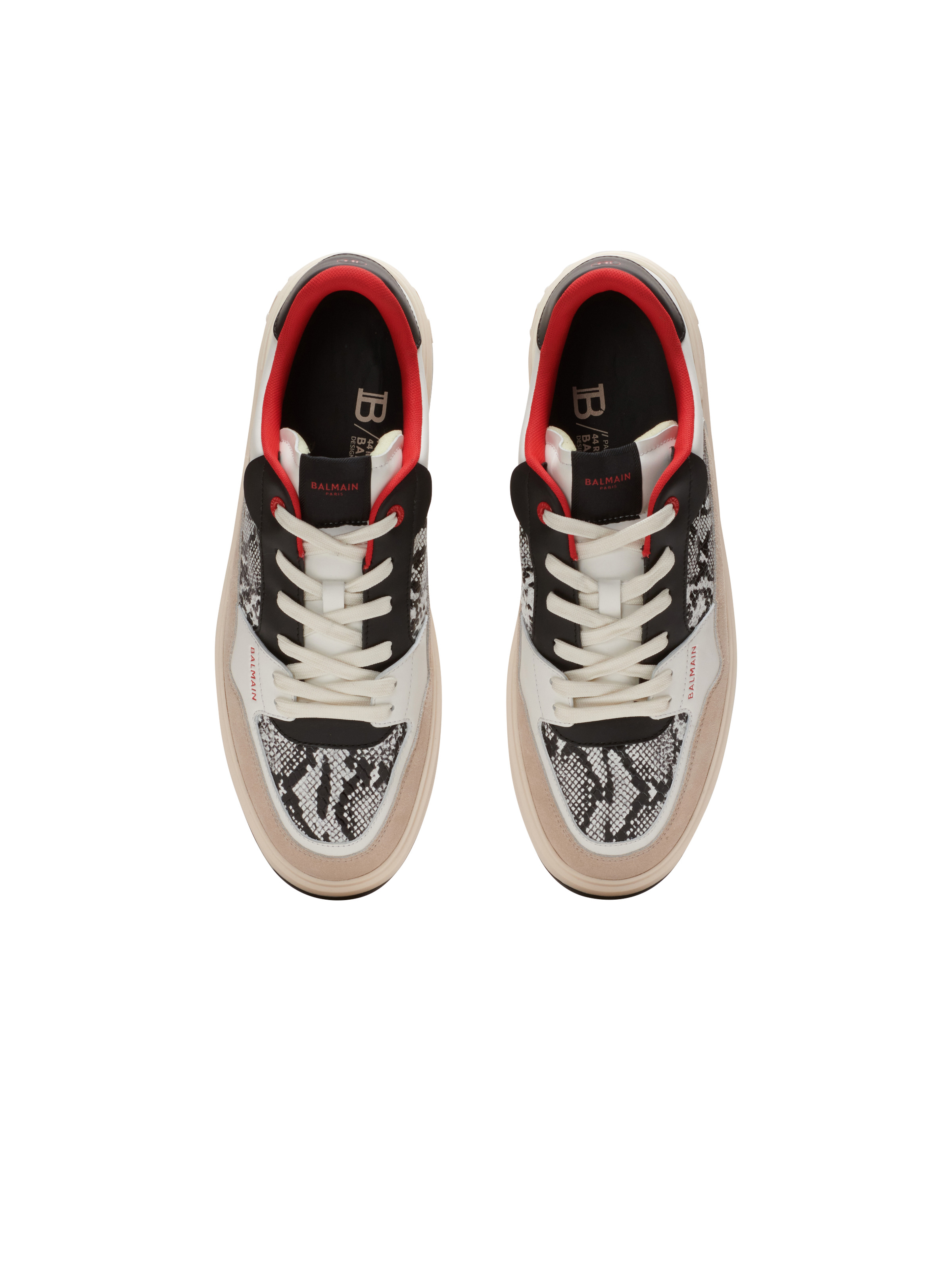 B-Court Flip snakeskin-effect leather and suede trainers - 3
