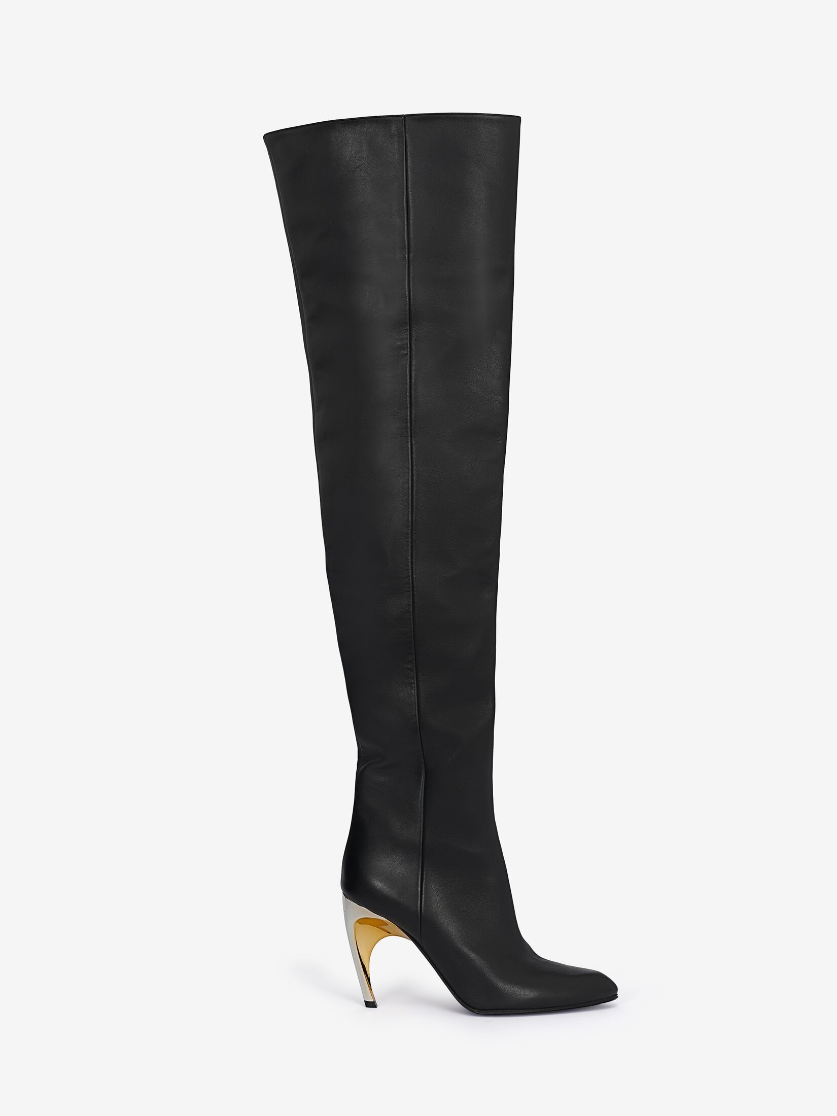Women's Armadillo Thigh-high Boot in Black/silver/gold - 1