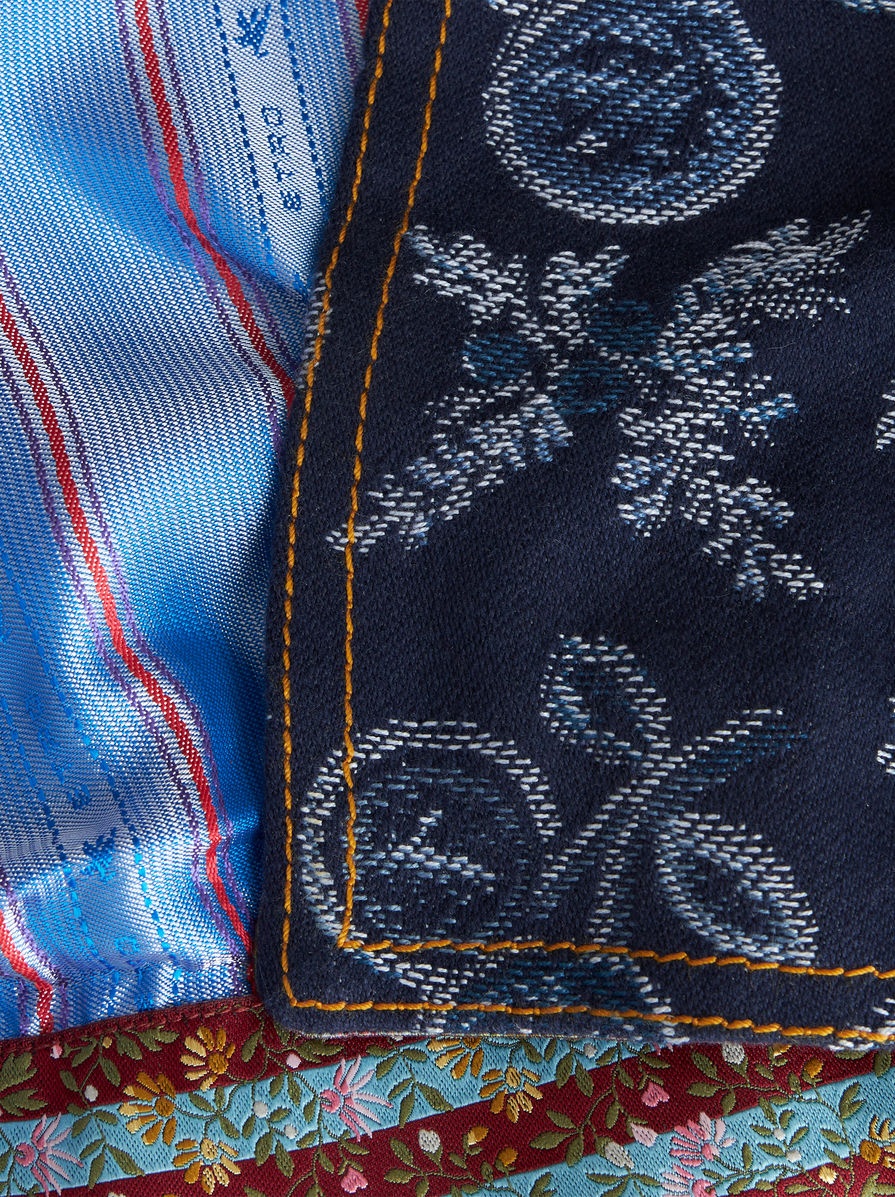MINI DENIM JACQUARD SKIRT - 6