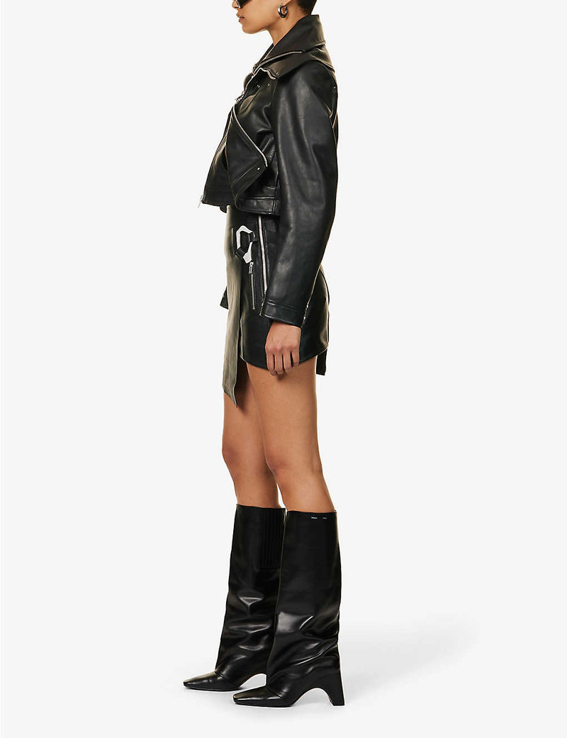 HELIOT EMIL™ Carabiner-clasp panelled leather mini skirt outlook