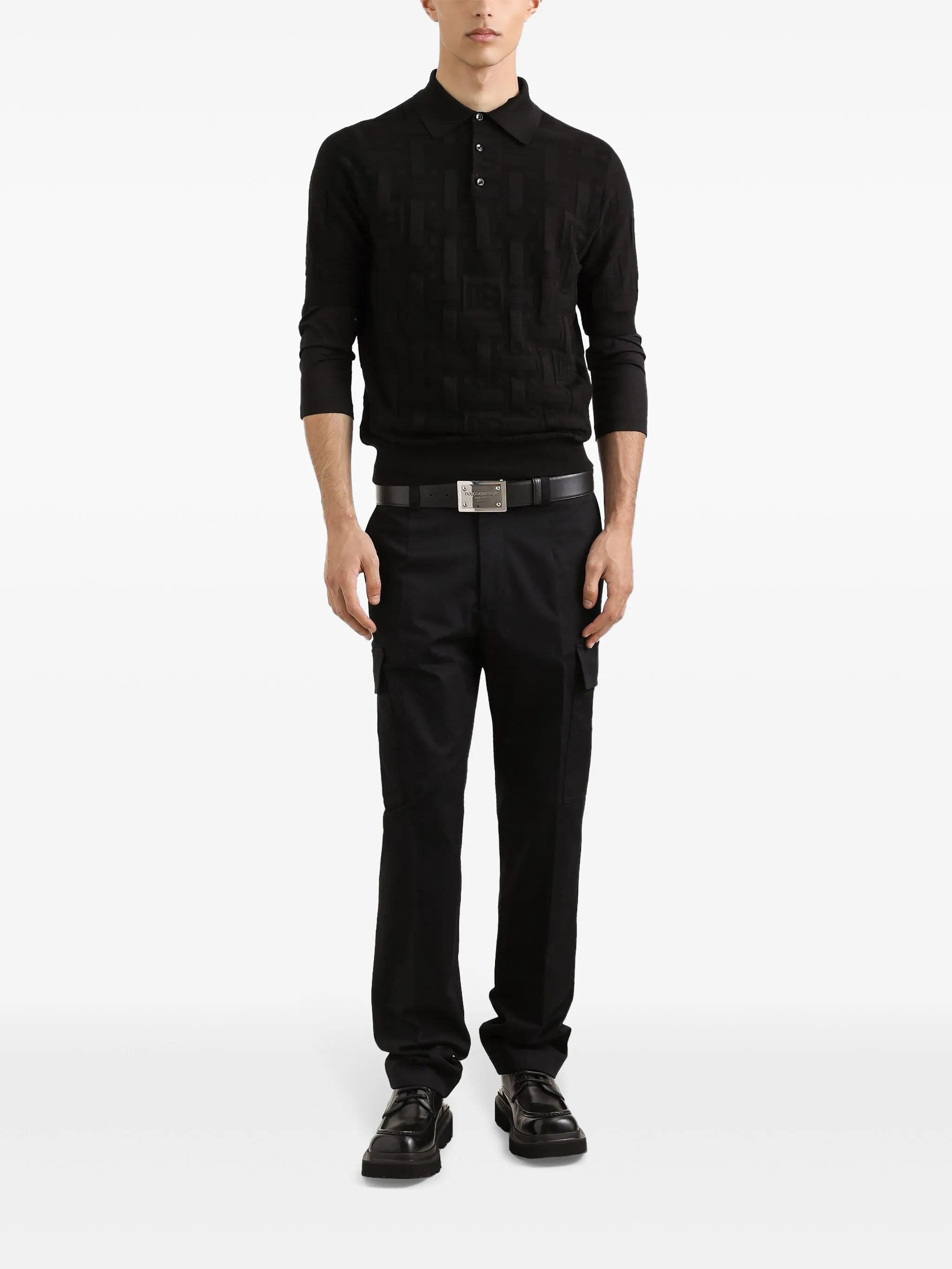 logo-jacquard polo shirt - 2