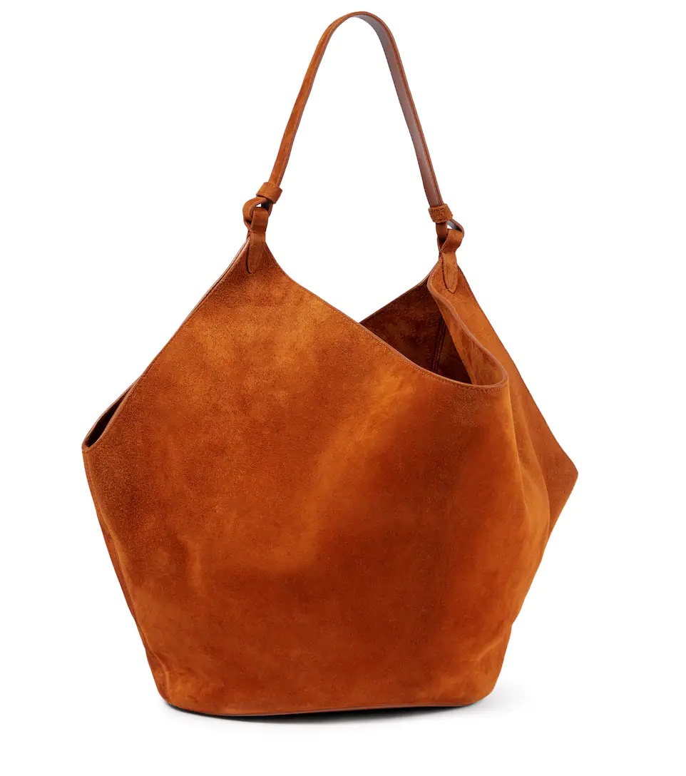 Medium Lotus suede tote bag - 4