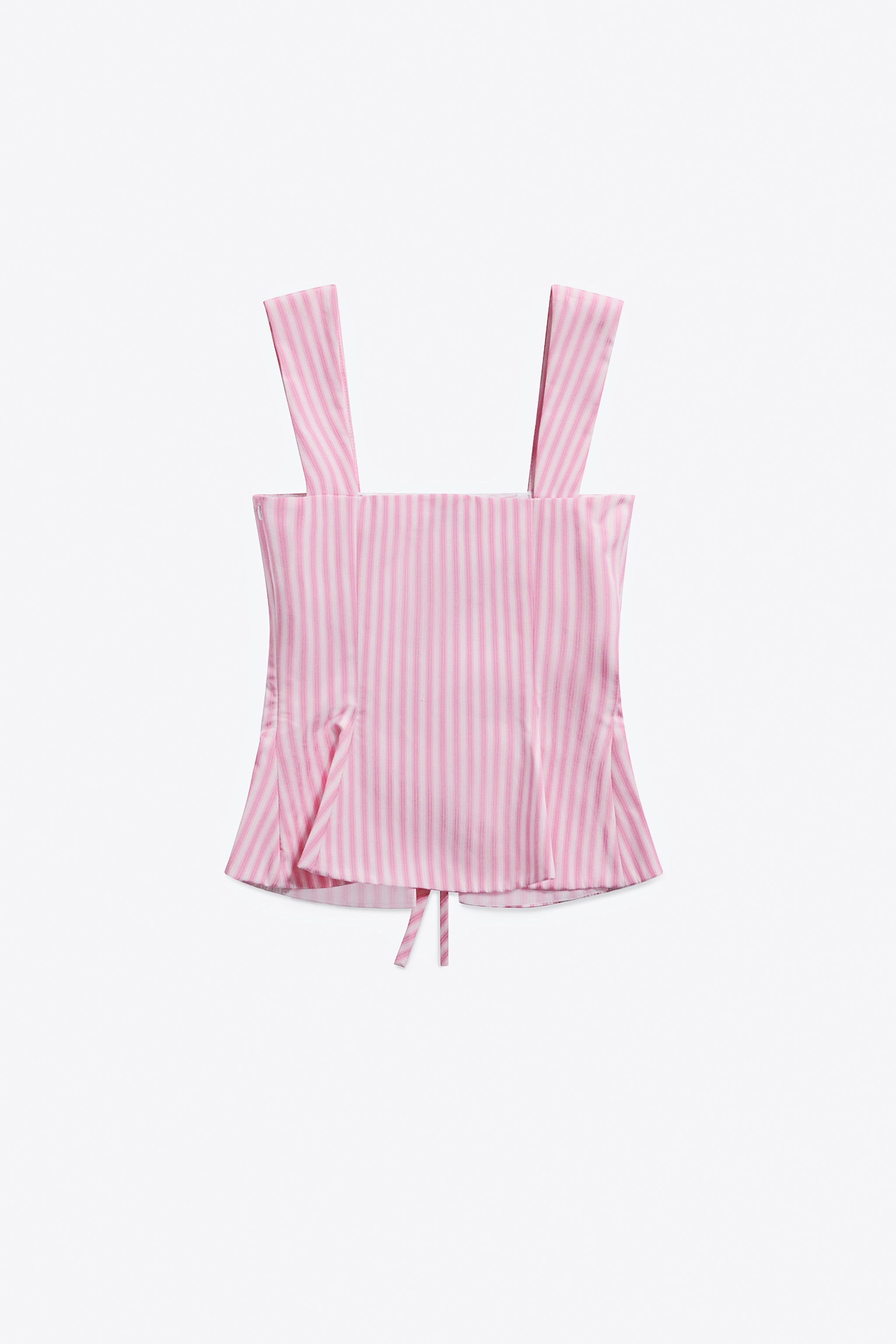 CRYSTAL GROMMET POPLIN CORSET TOP - 2