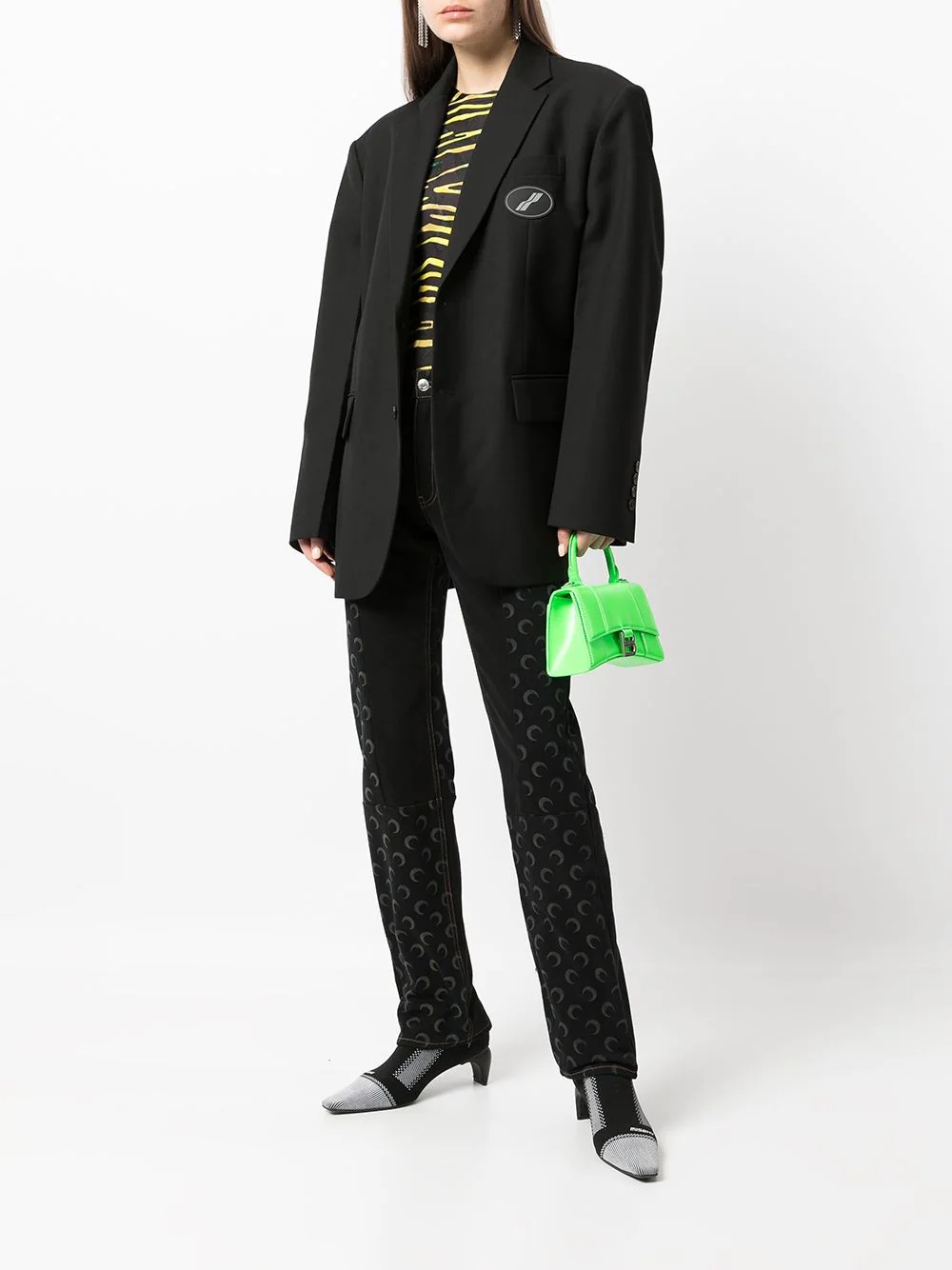 oversized suit logo-patch blazer - 3