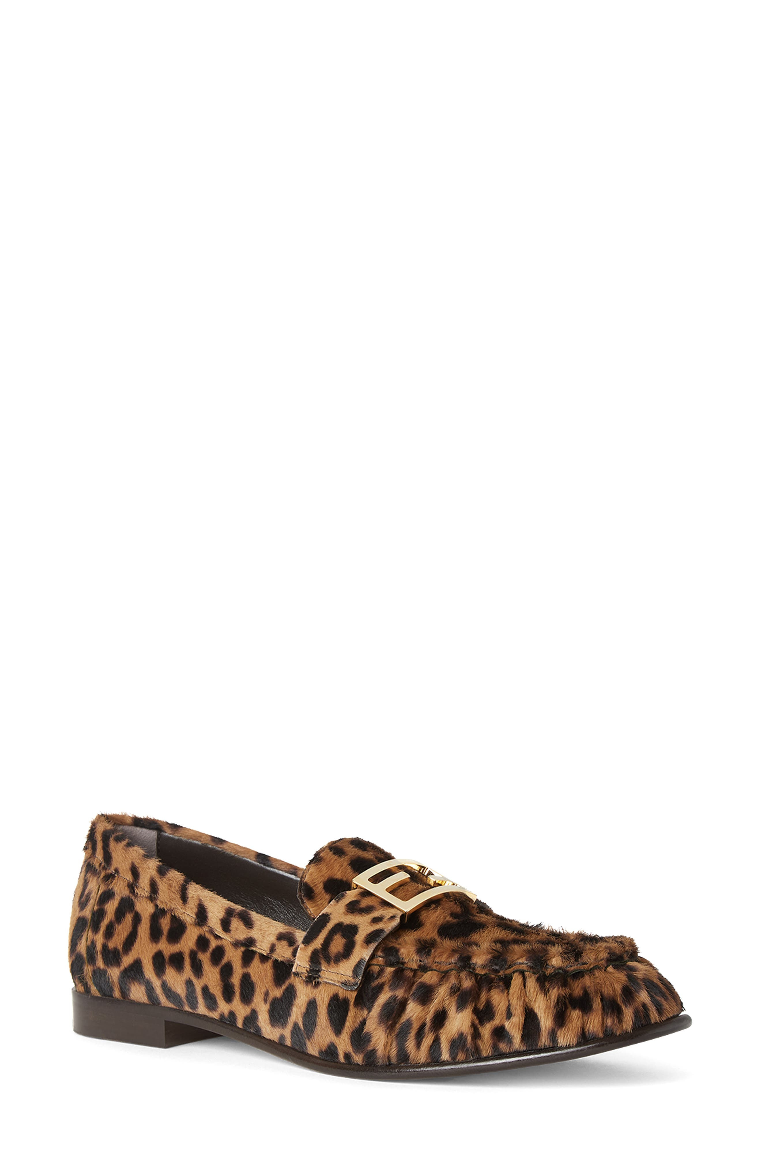 Fendi Baguette Genuine Calf Hair Loafer in Marrone Brown Print Calf Hair at Nordstrom - 1
