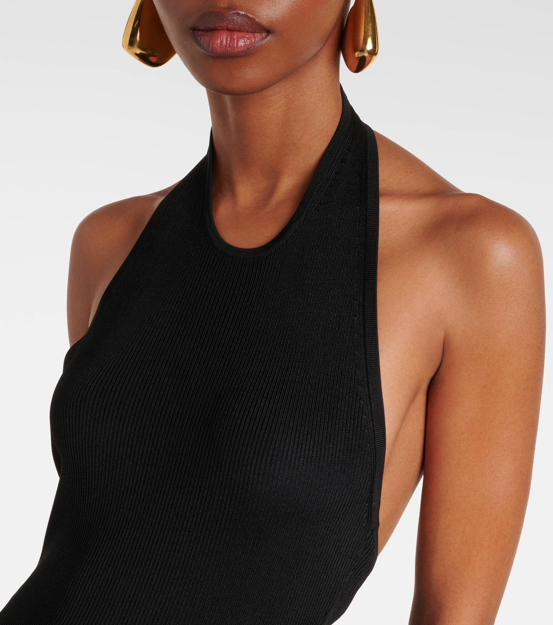 Ribbed-knit halterneck maxi dress - 4