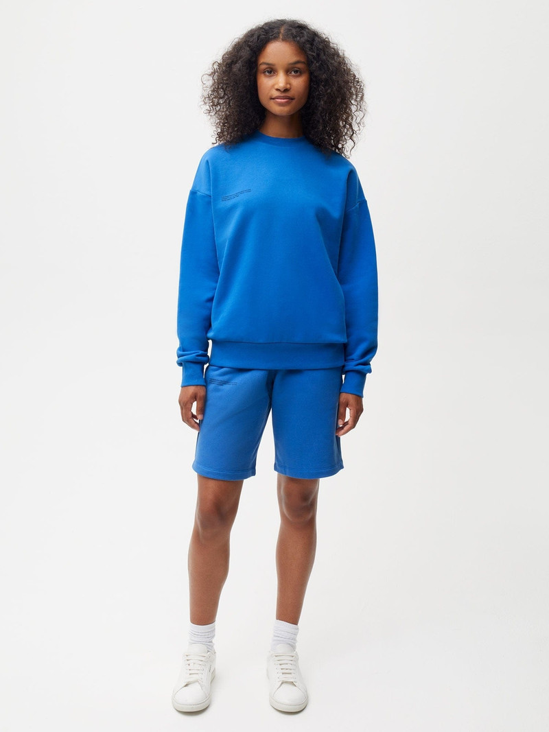 PANGAIA Womens 365 Midweight Long Shorts - Cobalt Blue outlook