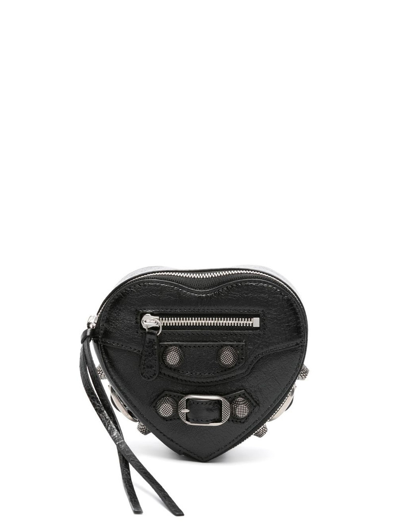 Le Cagole Heart leather clutch bag 1