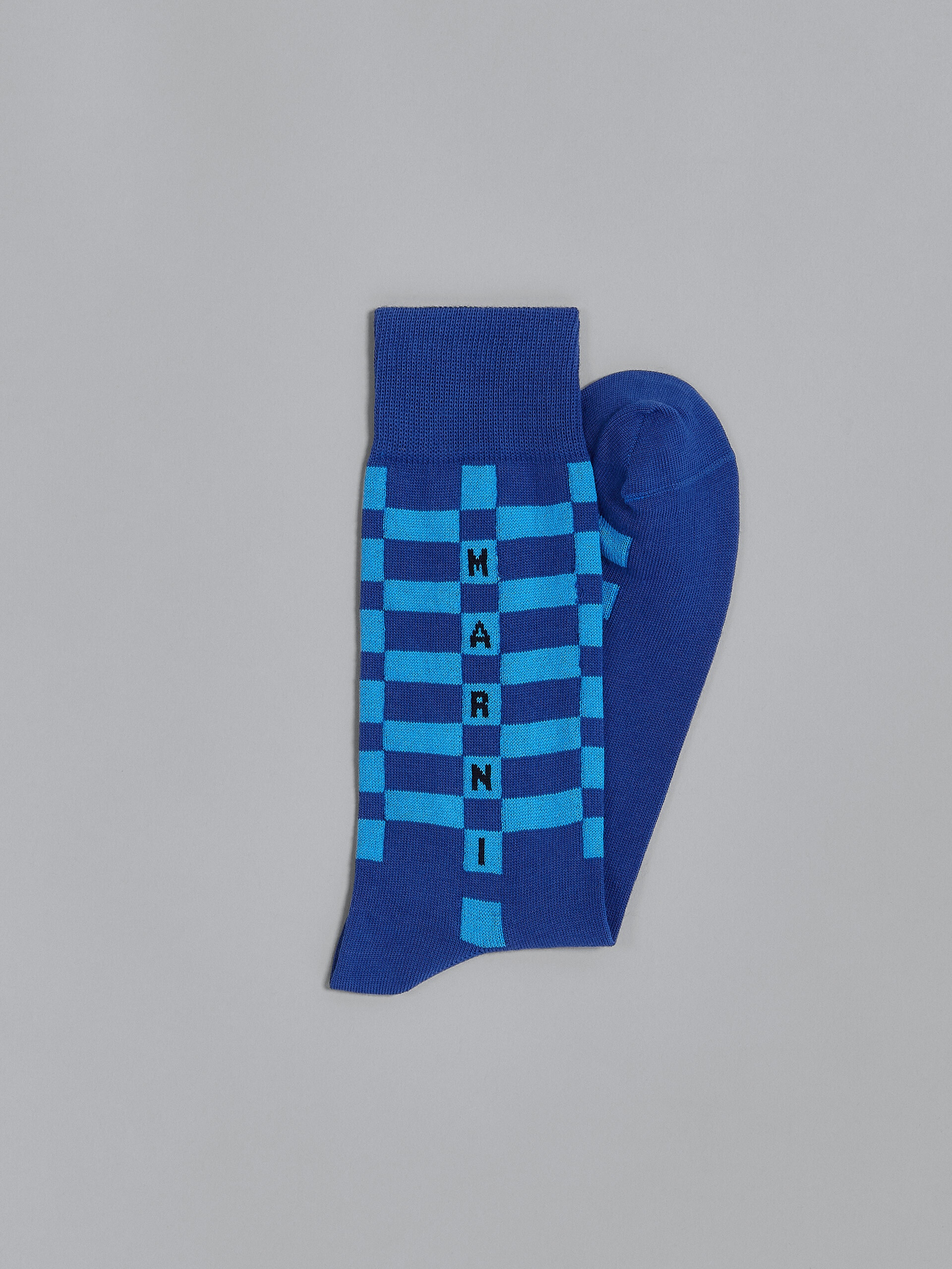 BLUE COTTON AND NYLON SOCKS - 2