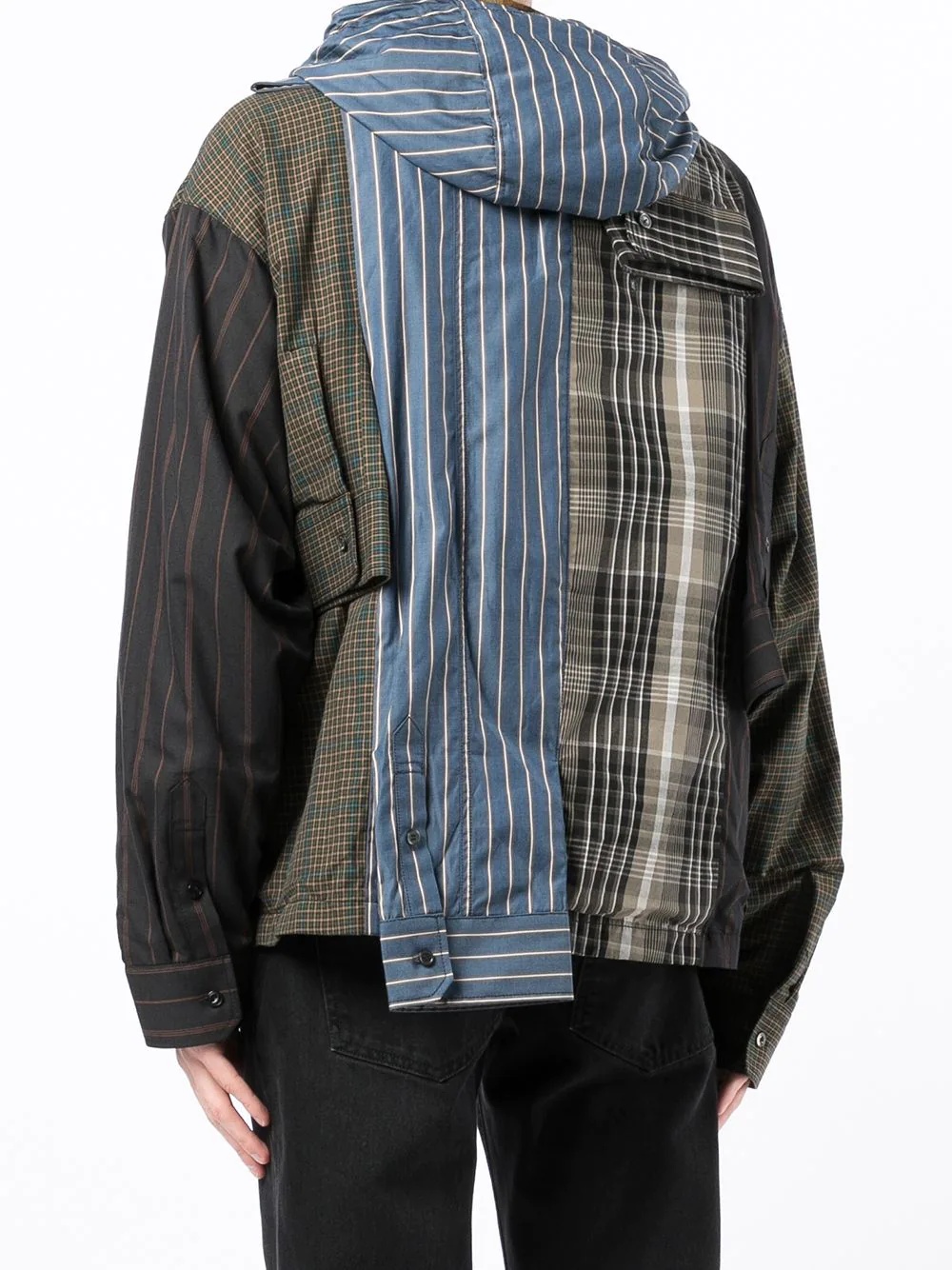 shirt-panel hybrid hooded jacket - 4