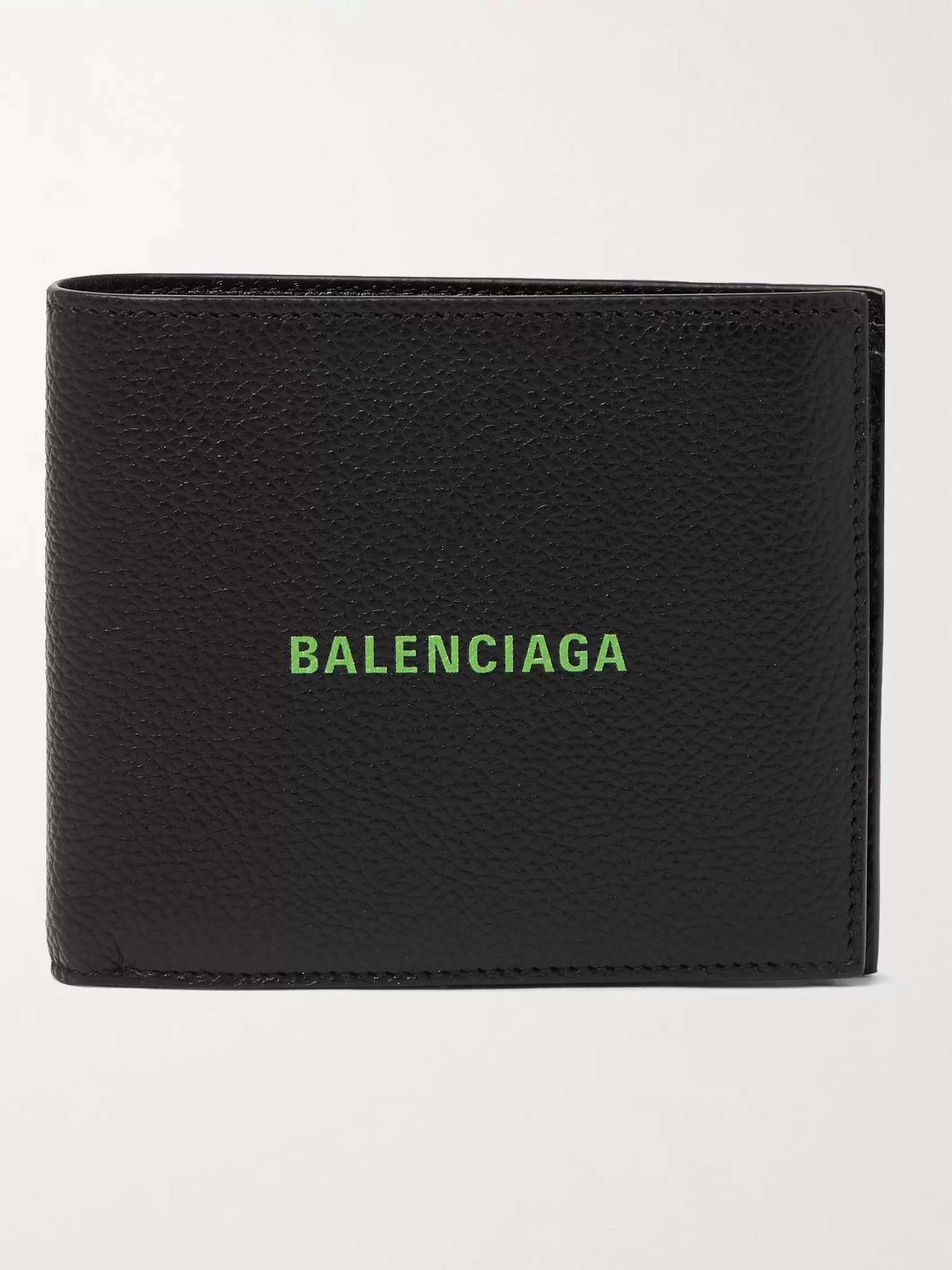 Logo-Print Full-Grain Leather Billfold Wallet - 1