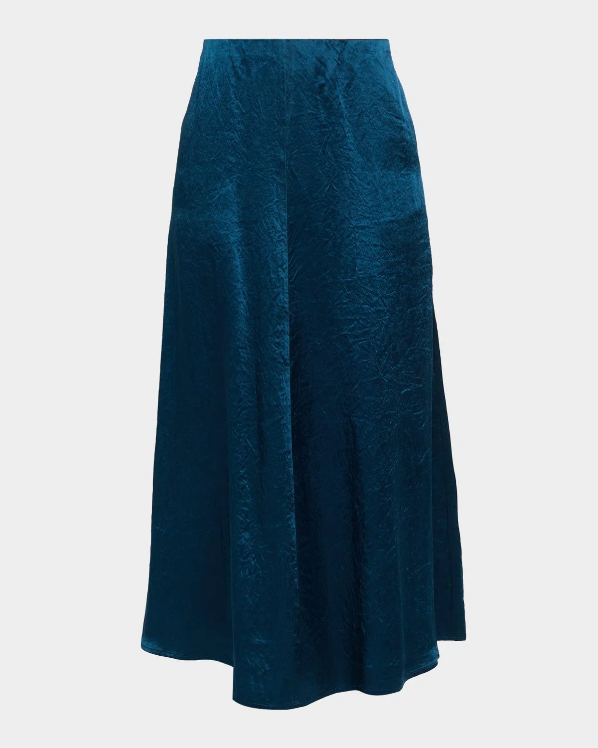 Crinkled Satin Maxi Skirt - 1