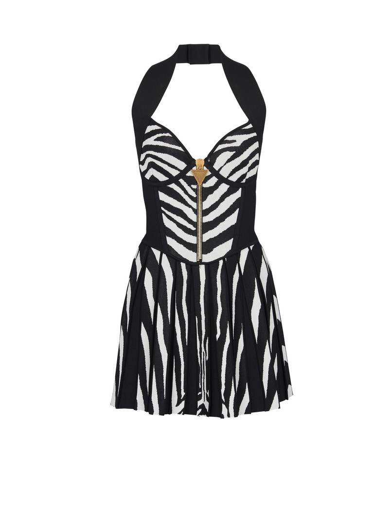 Zebra jacquard knit dress 1