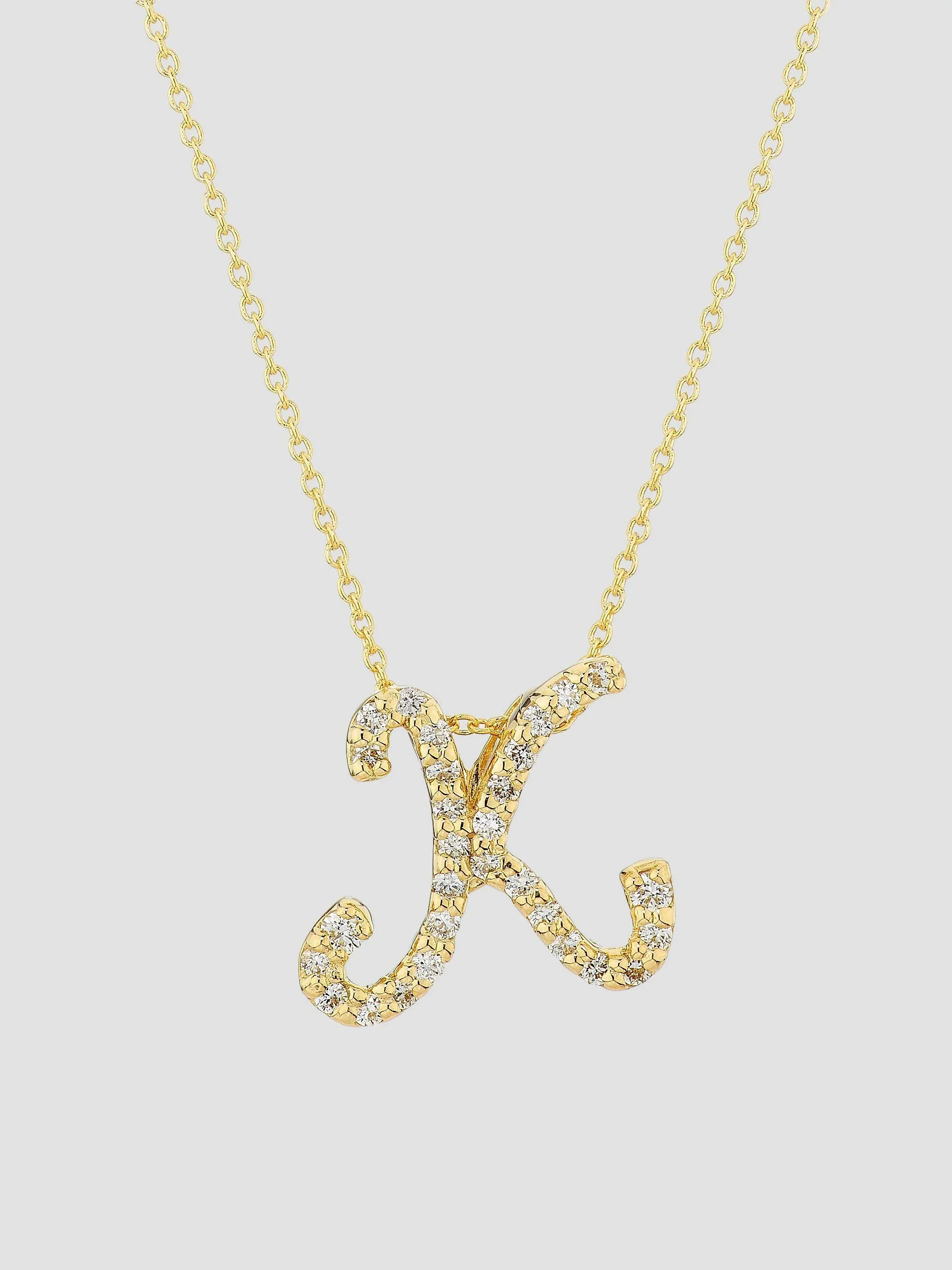 Women's Tiny Treasures Script Initial 18K Yellow Gold, Ruby & 0.24-0.34 TCW Diamond Pendant Necklace - 1