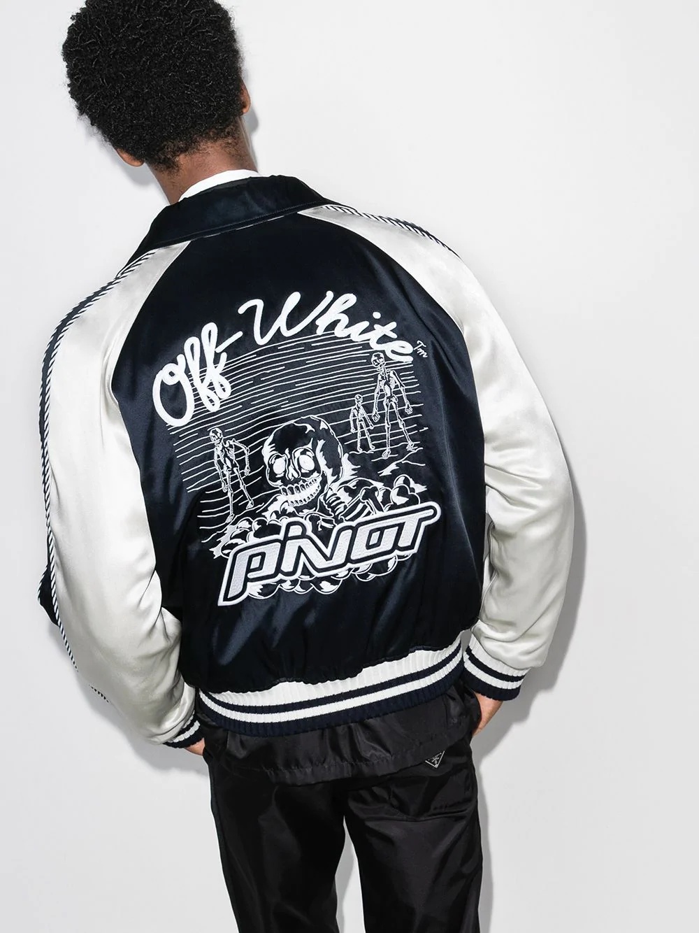 logo print bomber jacket - 3