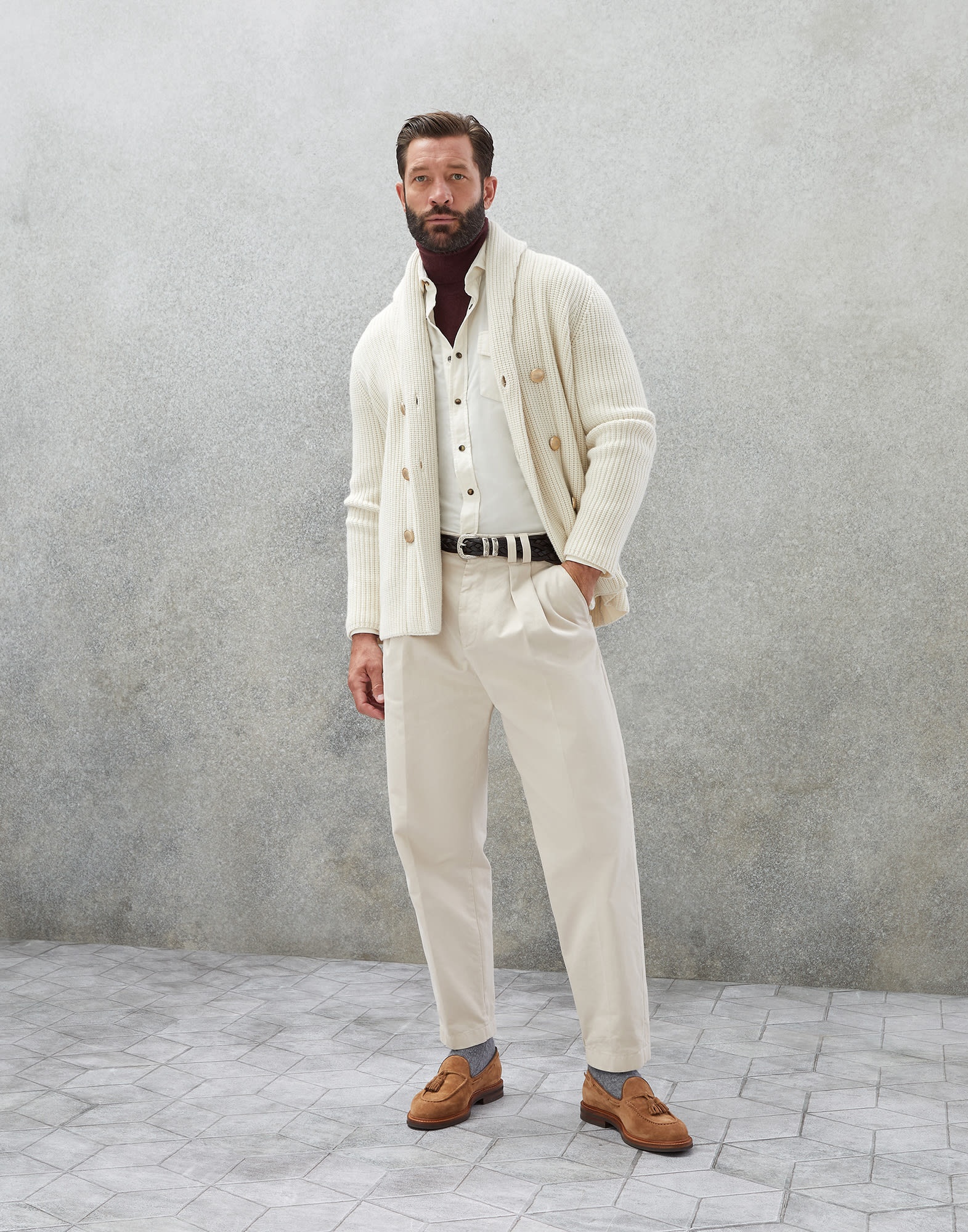 Garment-dyed easy fit western shirt in narrow wale corduroy - 5