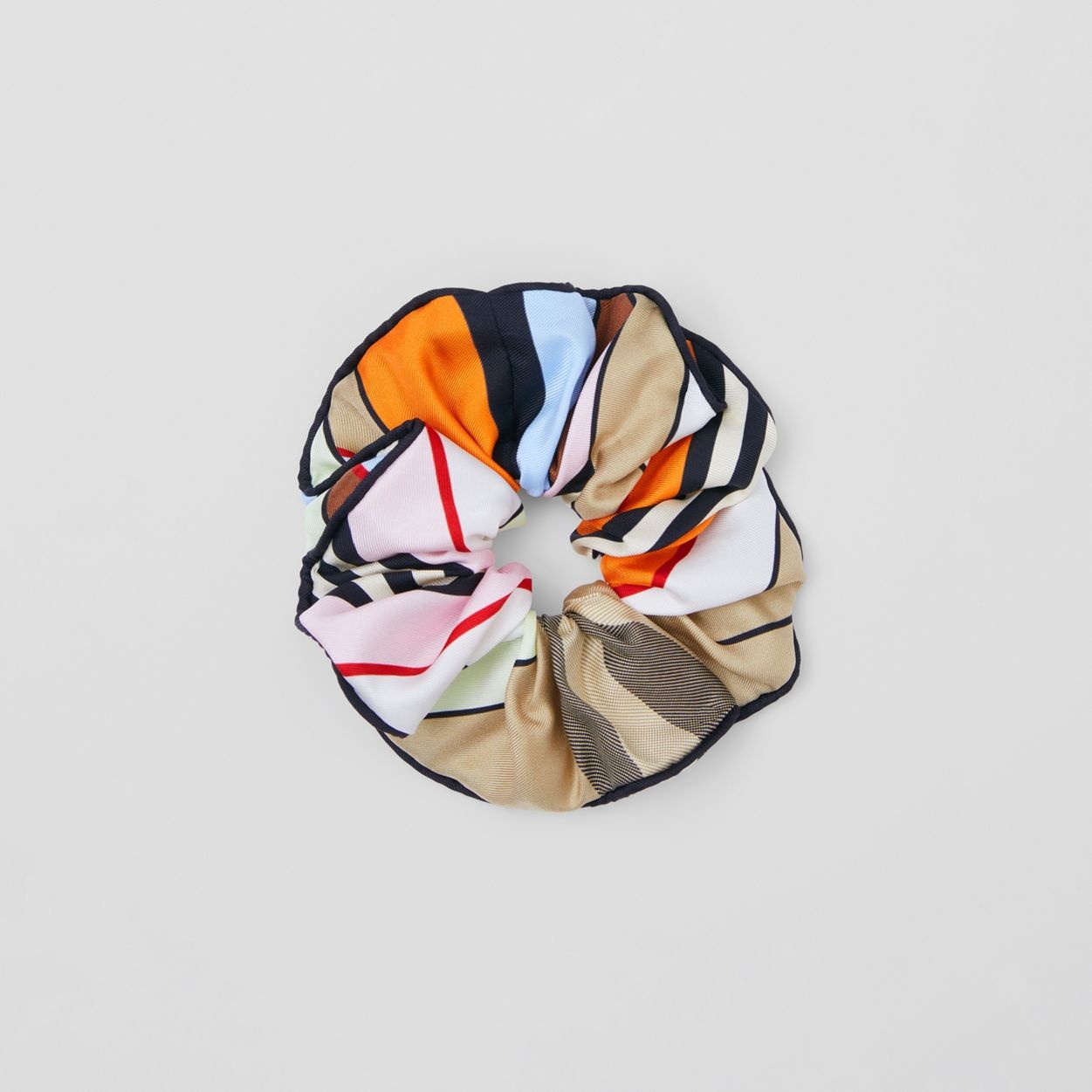 Montage Print Silk Twill Scrunchie 1