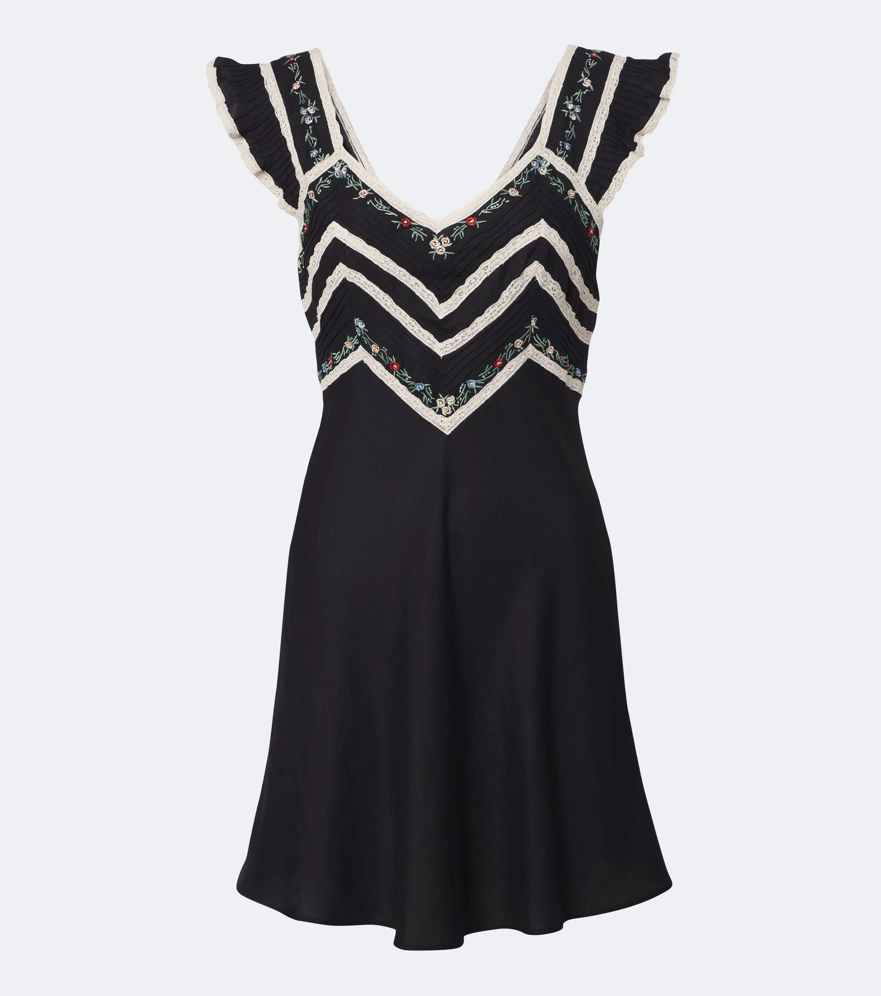 Diaz embroidered lace-trimmed minidress - 1