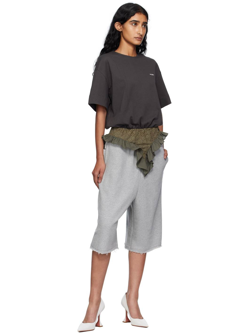 Gray Graphic Printed Bermuda Sweat Shorts - 4