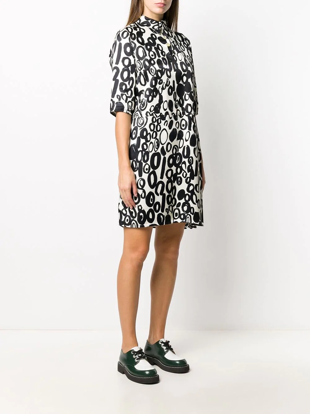 loose-fit printed shirt dress - 3