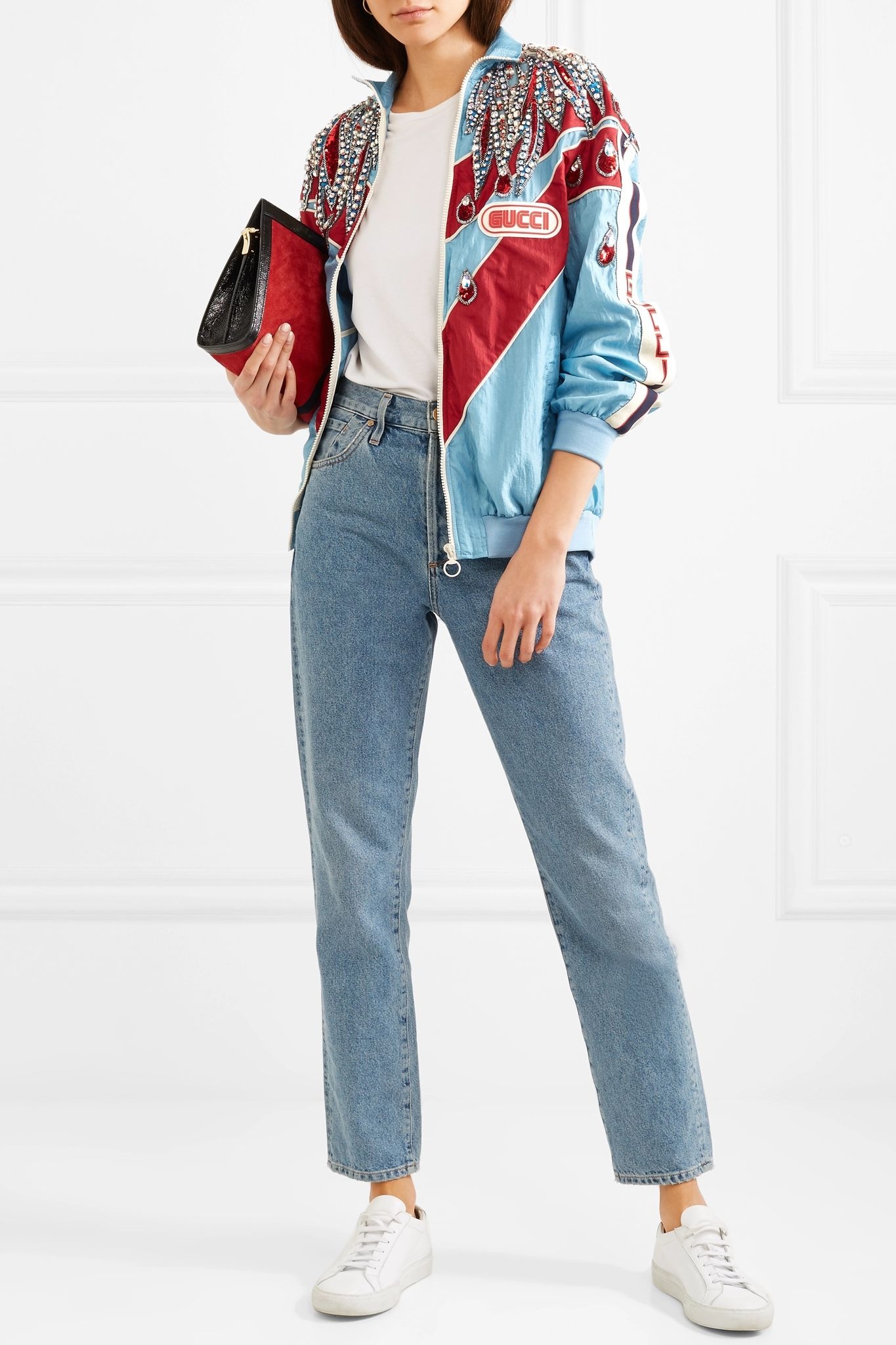 Paneled embellished shell track jacket - 2