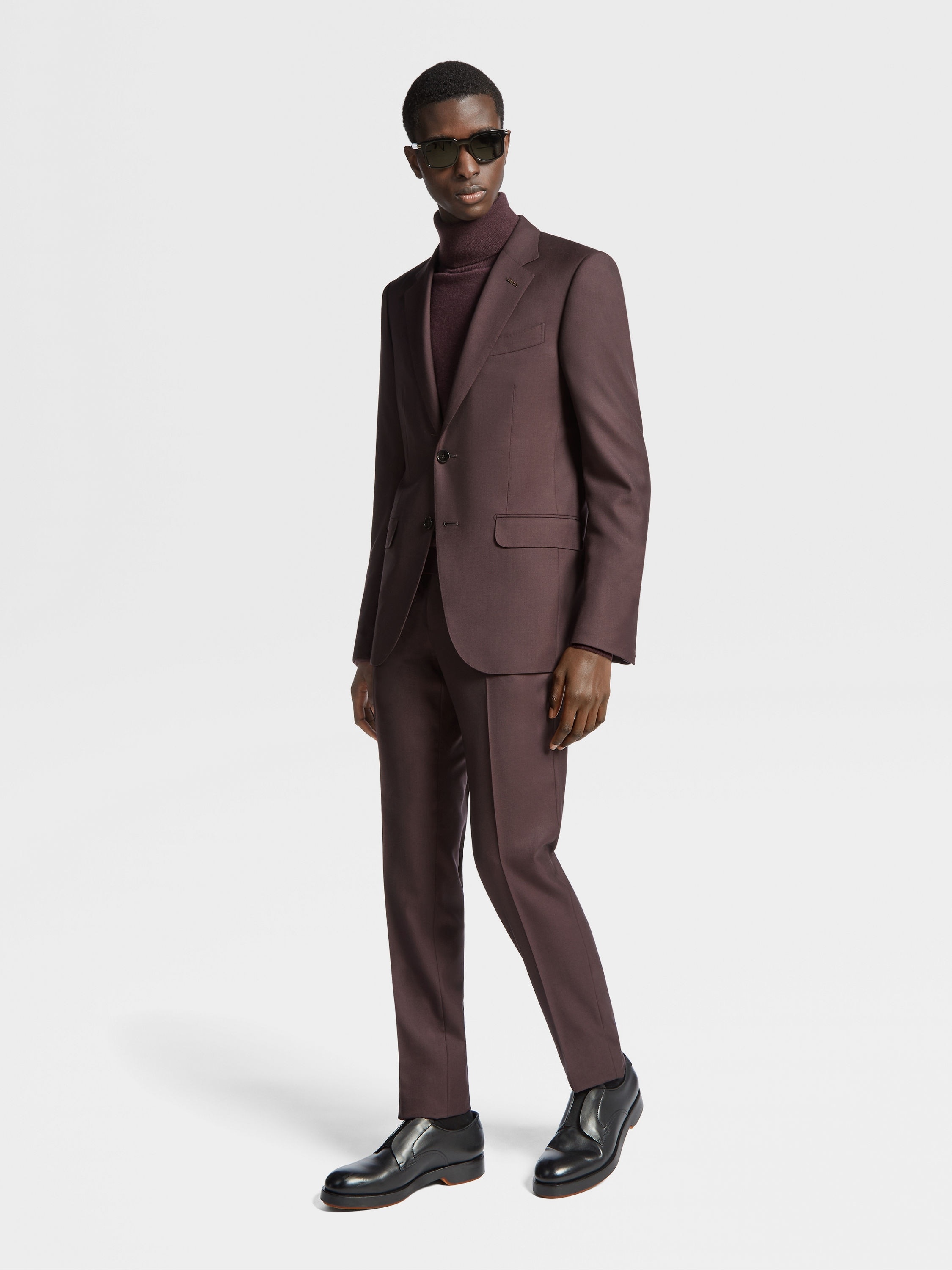 DARK BURGUNDY OASI CASHMERE SUIT - 2