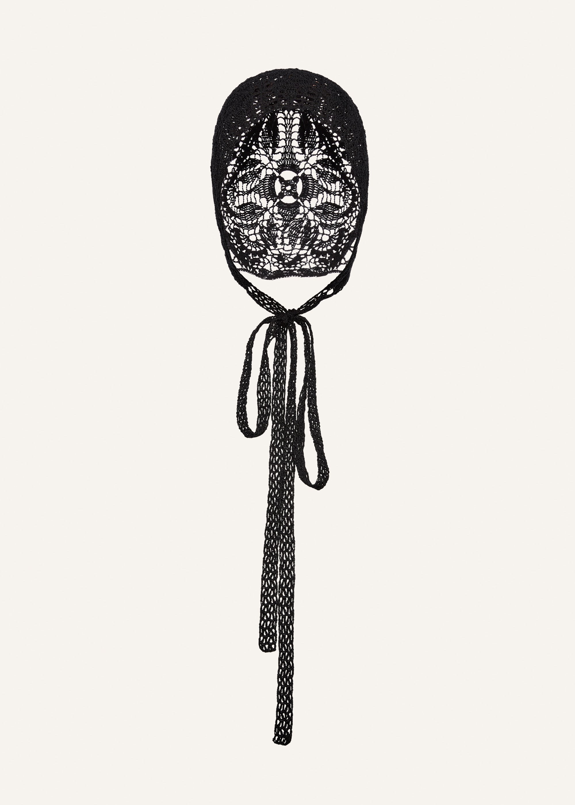 Crochet bonnet in black - 1