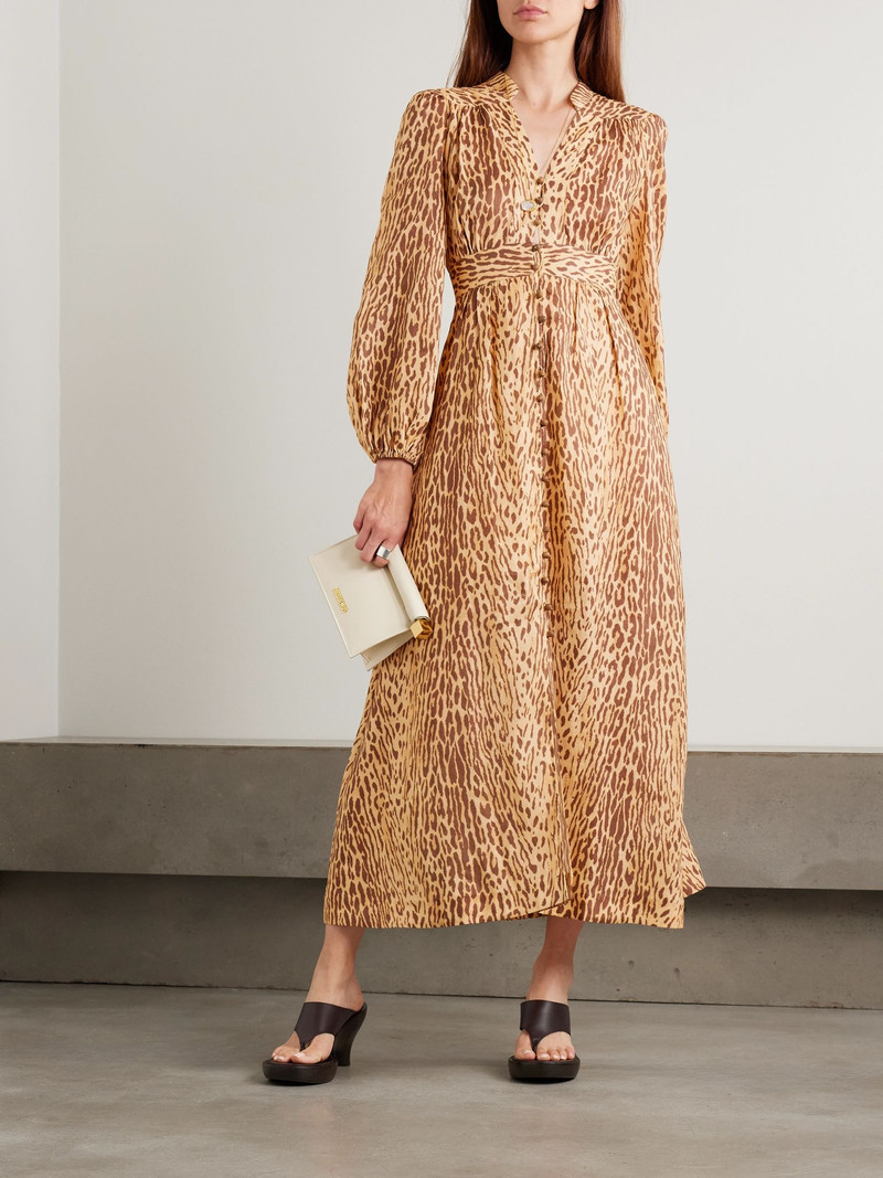 Zimmermann Cascadian leopard-print linen maxi dress Leopard print outlook