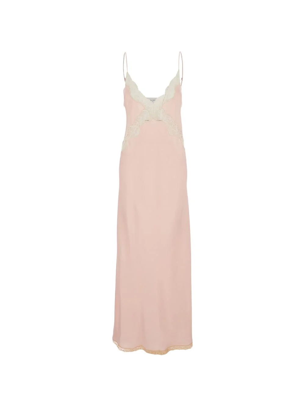 lace-trim sleeveless maxi dress - 1