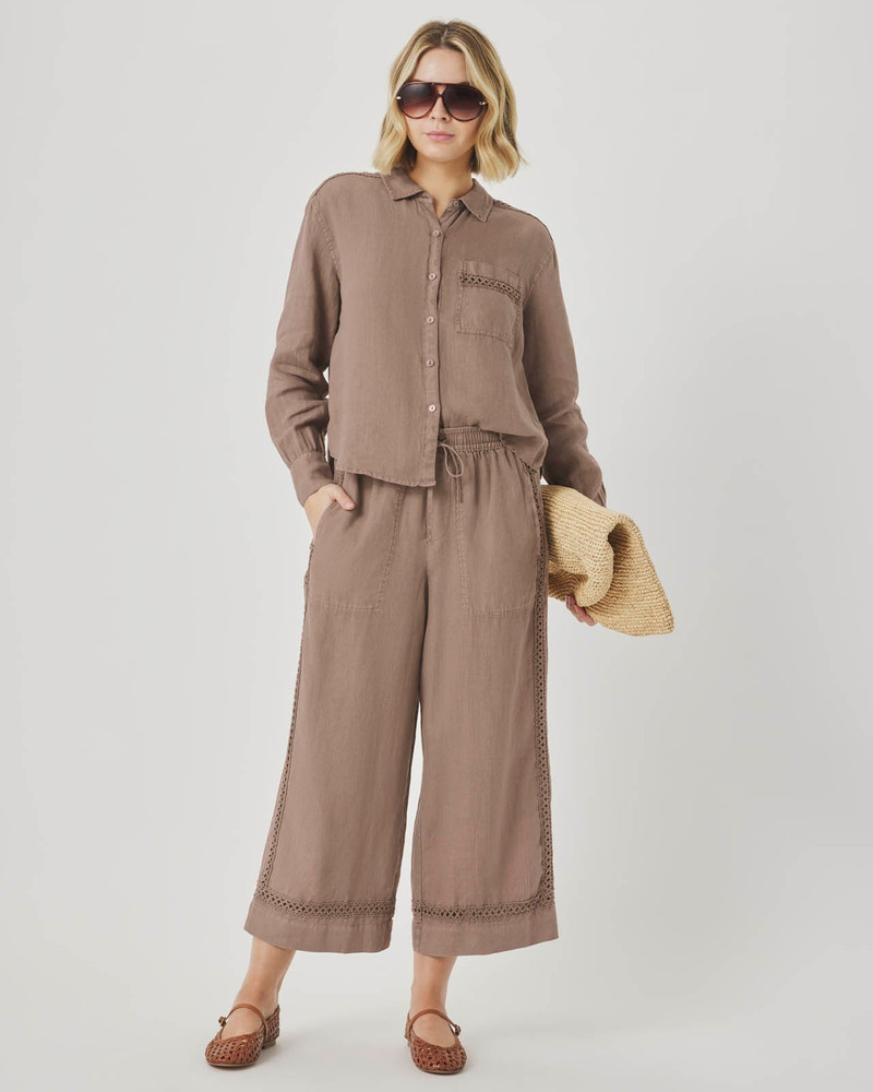 Splendid Stella Linen Trim Button Down outlook