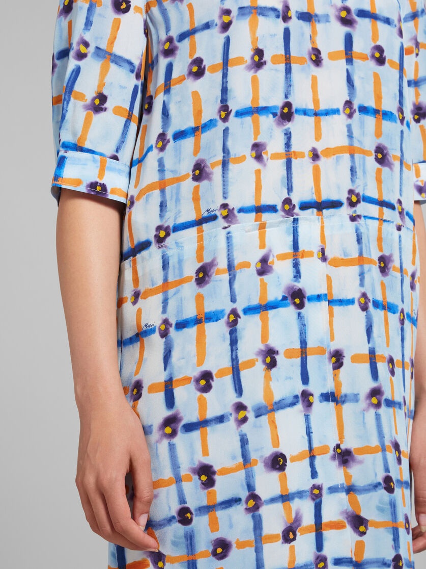 CRÊPE DE CHINE SHIFT DRESS WITH SARABAND PRINT - 5