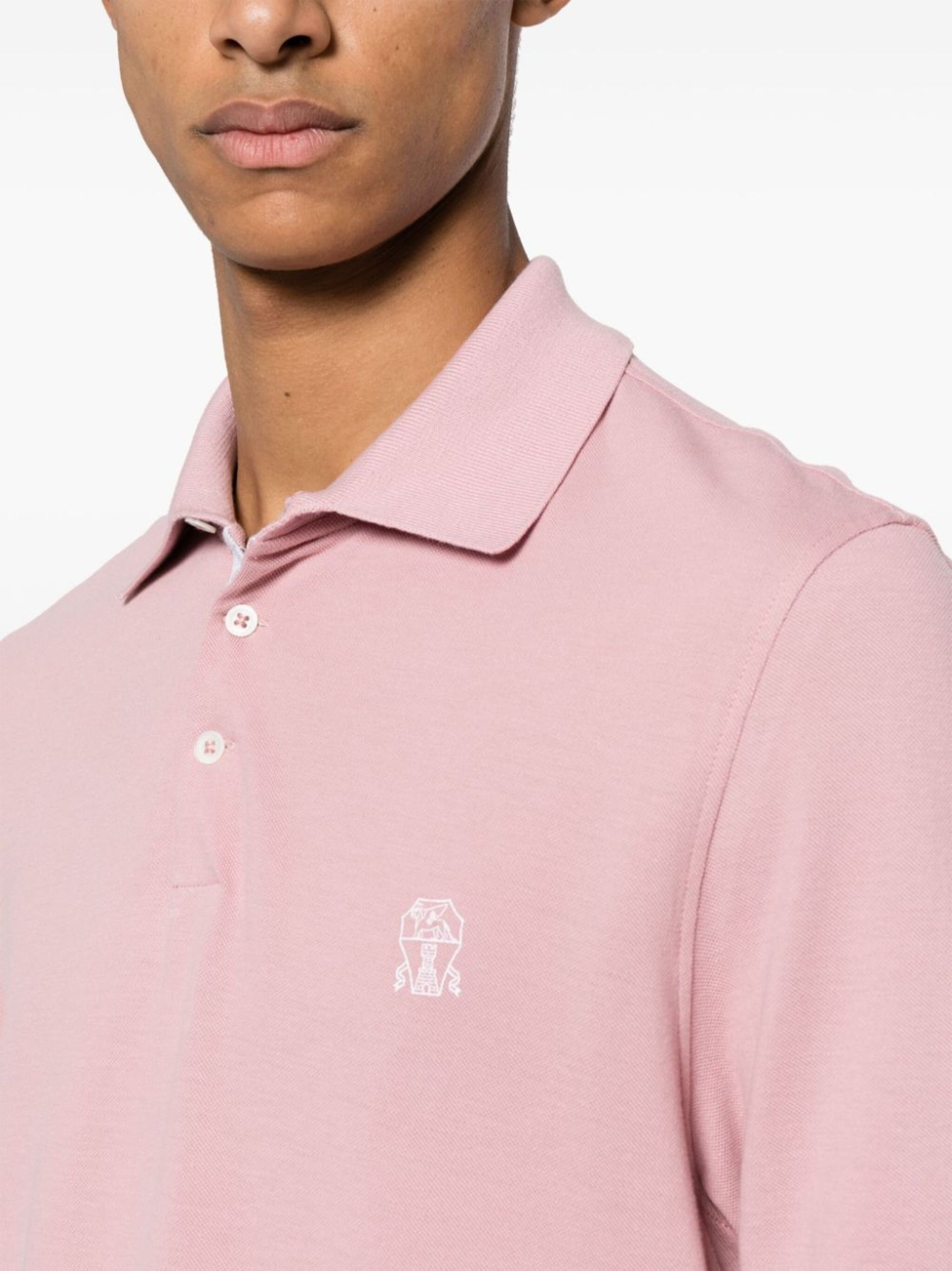 logo-print piqué cotton polo shirt - 5