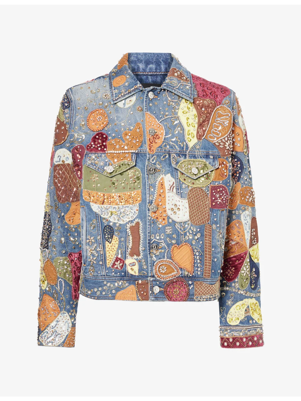 Embellished Trucker Denim Jacket - 1
