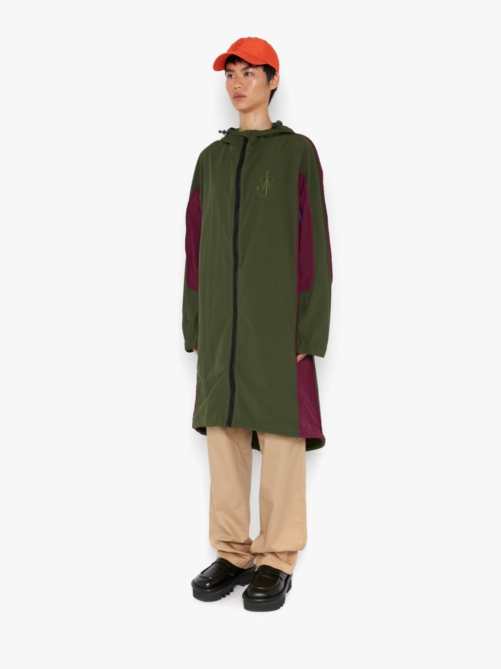 LONG COLOUR BLOCK PARKA COAT - 3