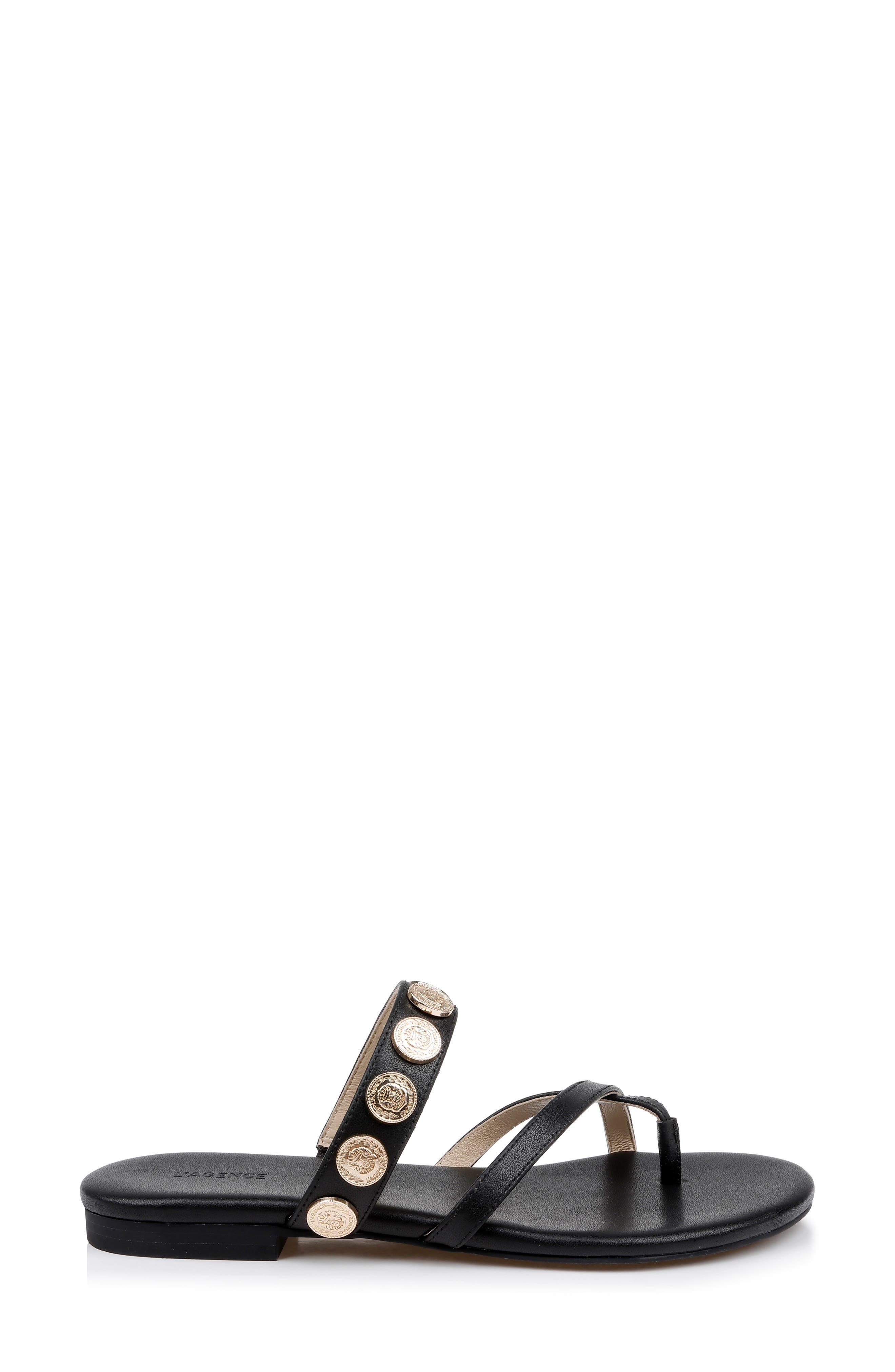L'AGENCE Hanna Strappy Sandal in Black Leather at Nordstrom - 3