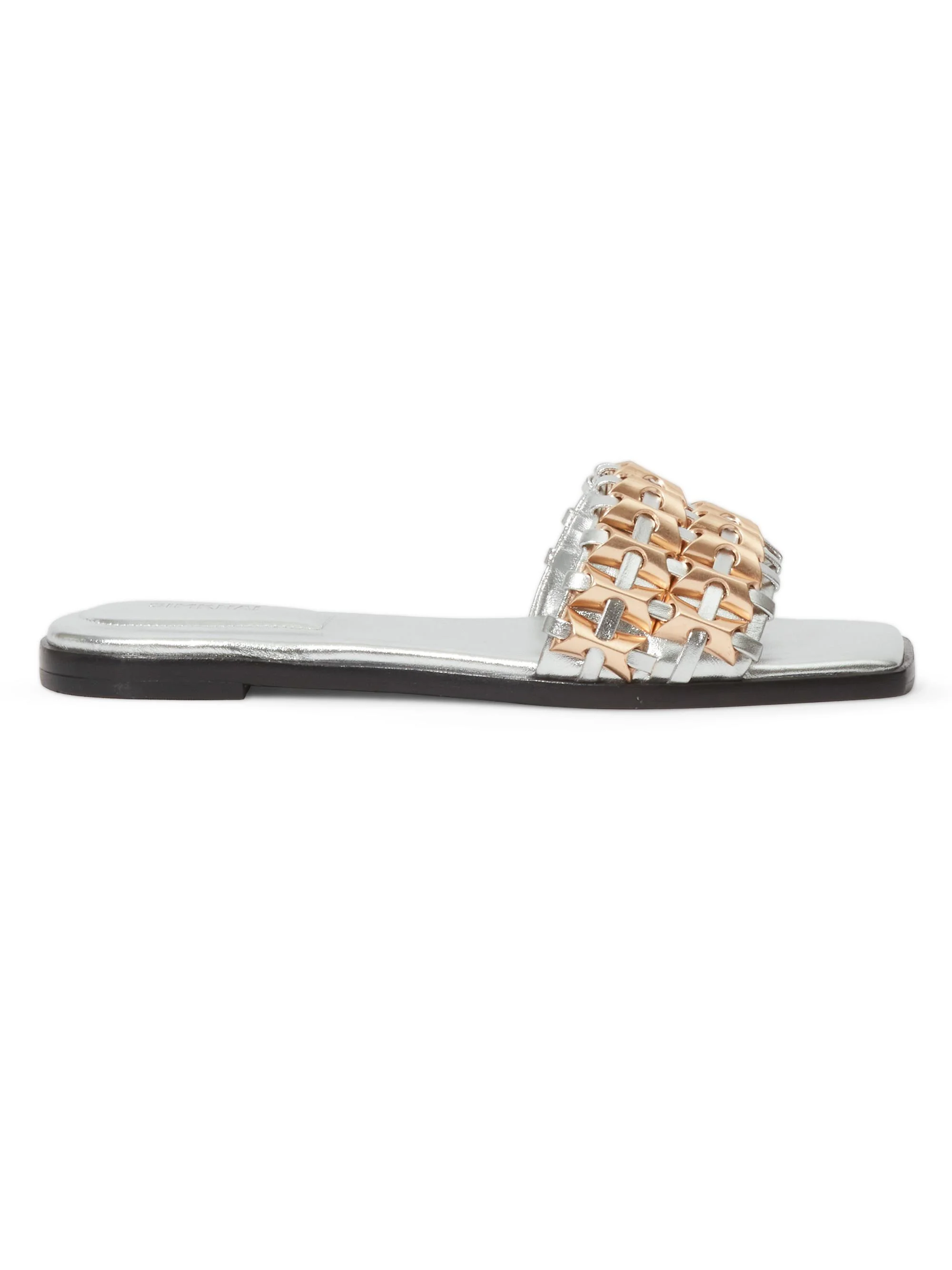 Women's Faye Beaded Metallic Leather Flats - Silver - 1