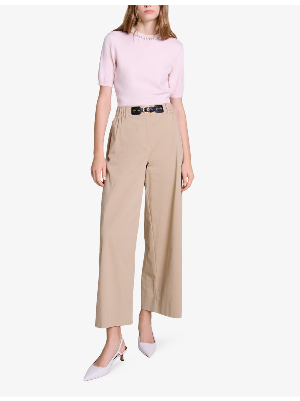 Buckle-embellished logo-embroidered stretch-cotton trousers - 2