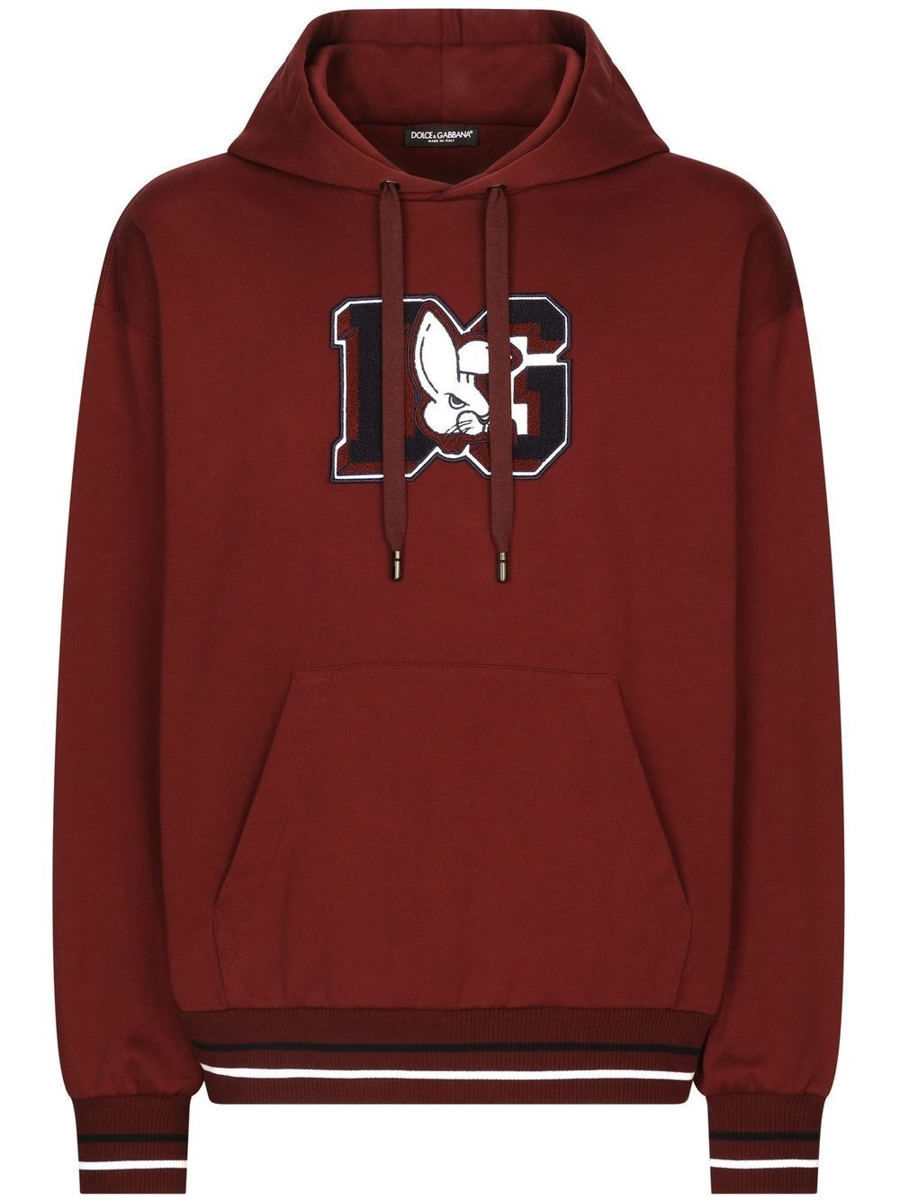 logo-patch cotton hoodie - 1