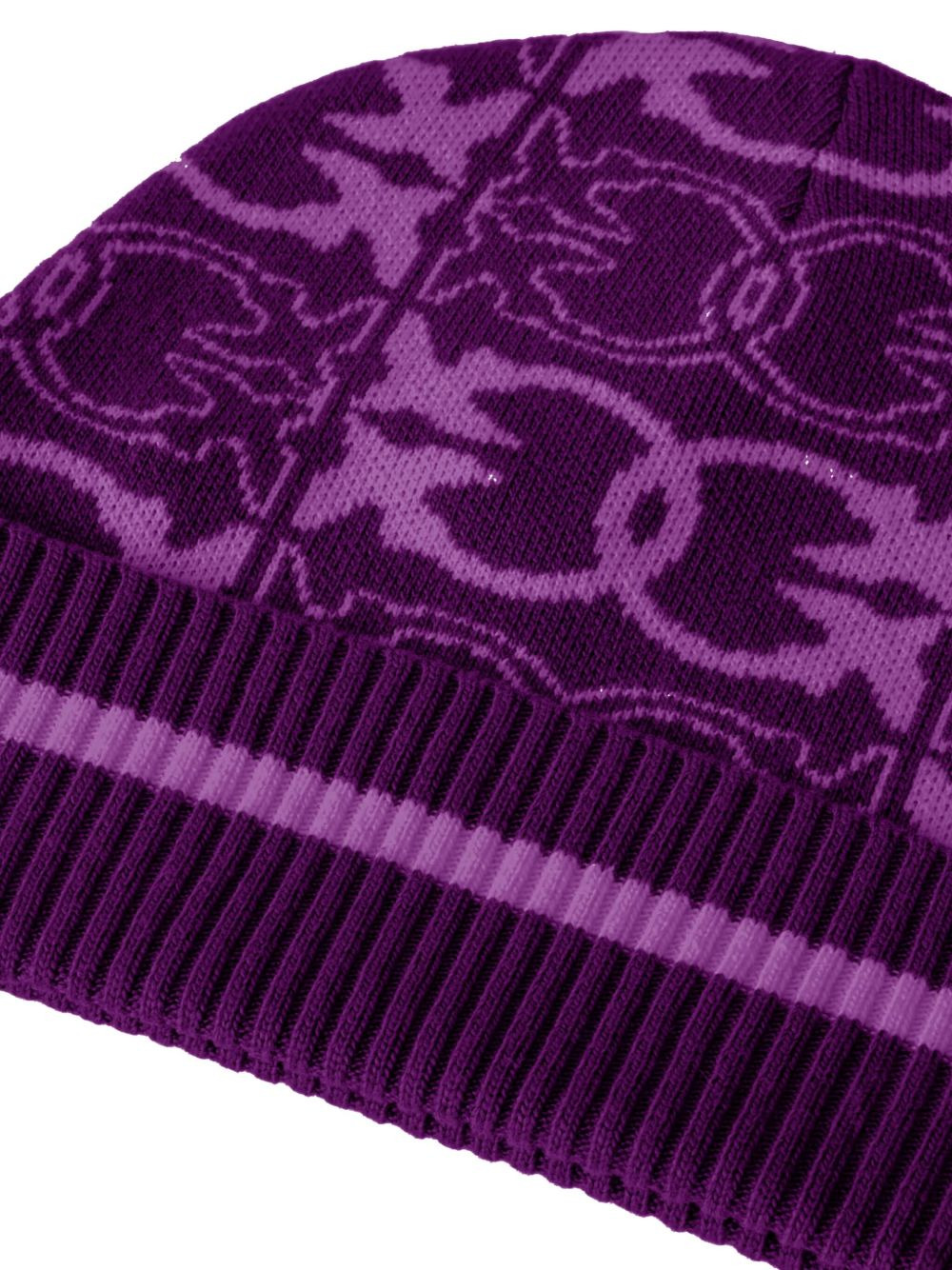 patterned ribbed beanie - 3