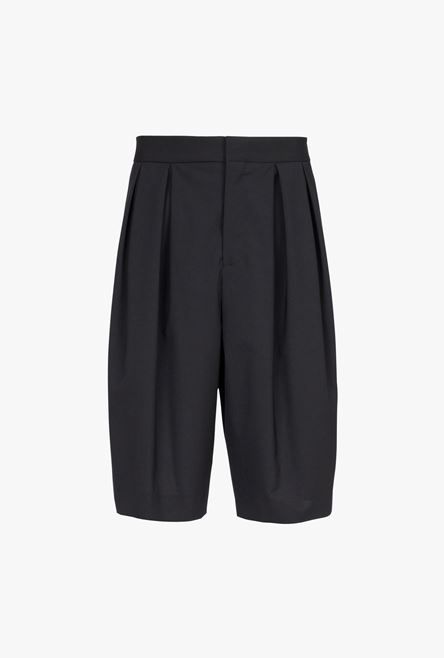 Black wool shorts - 1