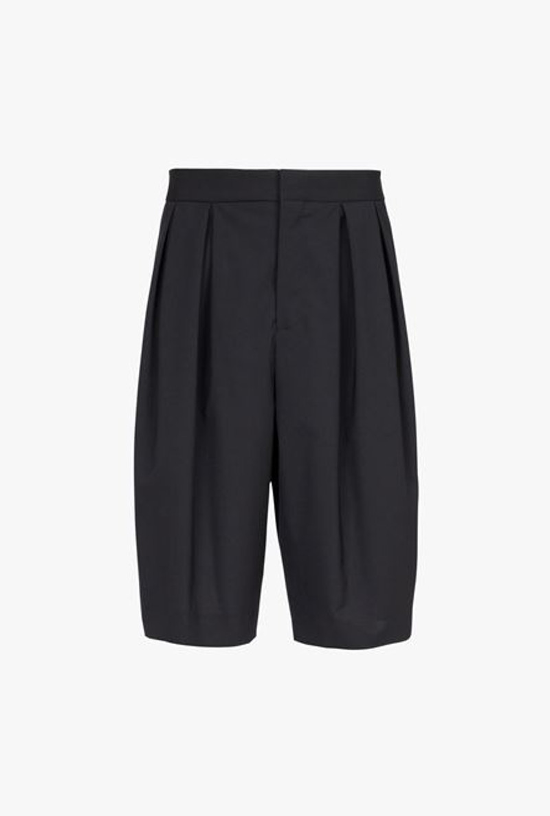 Black wool shorts 1