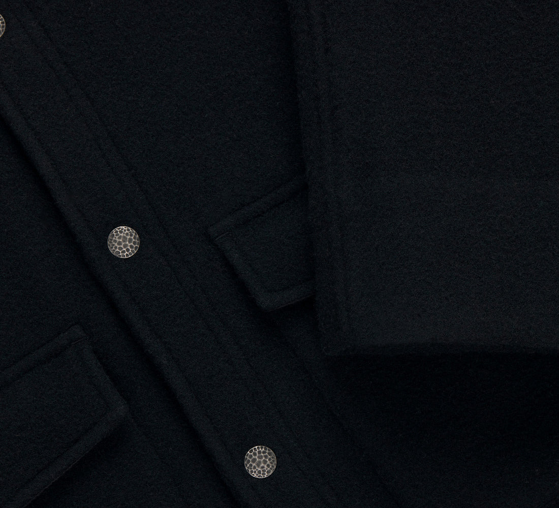 Welding Jacket - Black Melton Wool - 4