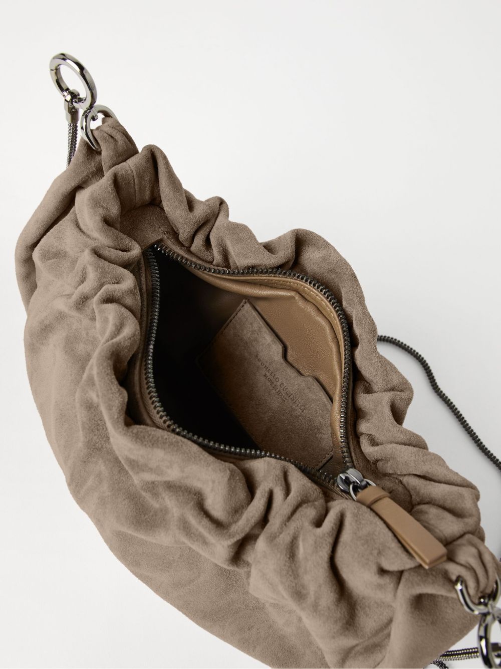 Brunello Cucinelli Women Suede Hobo Brioche Handbag - 3