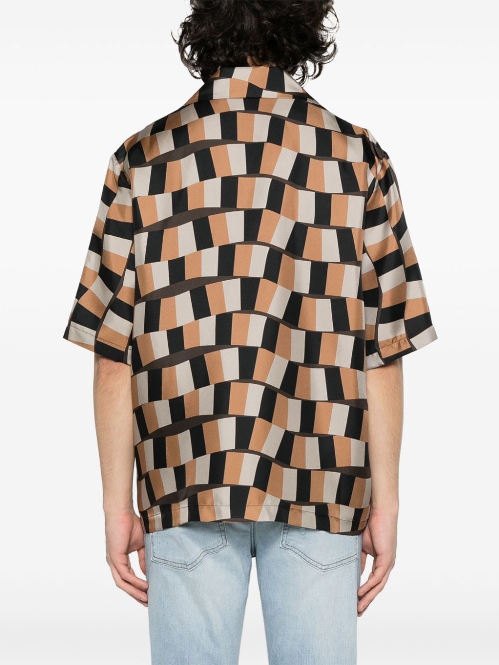 Snake Checker bowling shirt - 4