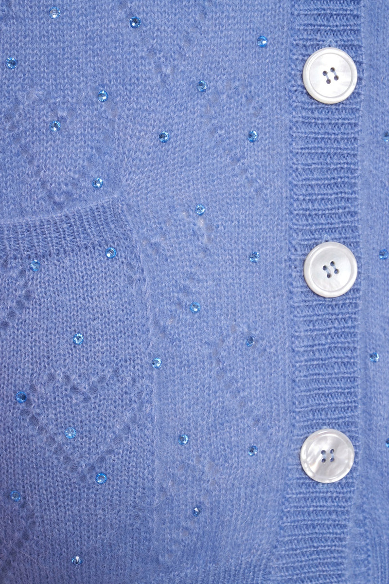 KNITTED MOHAIR LONG CARDIGAN WITH HOTFIX 3