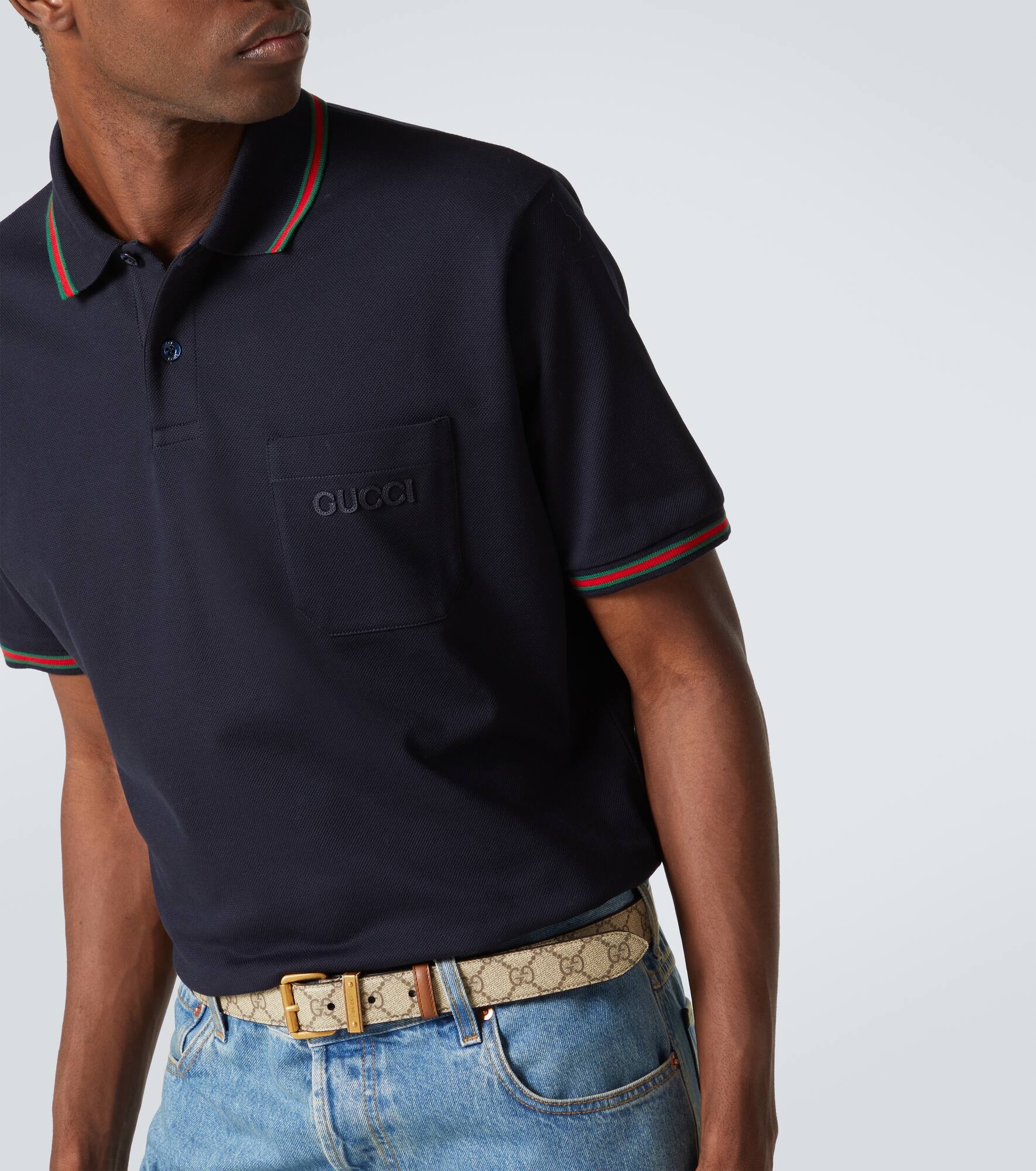 Double G cotton-blend piqué polo shirt - 5