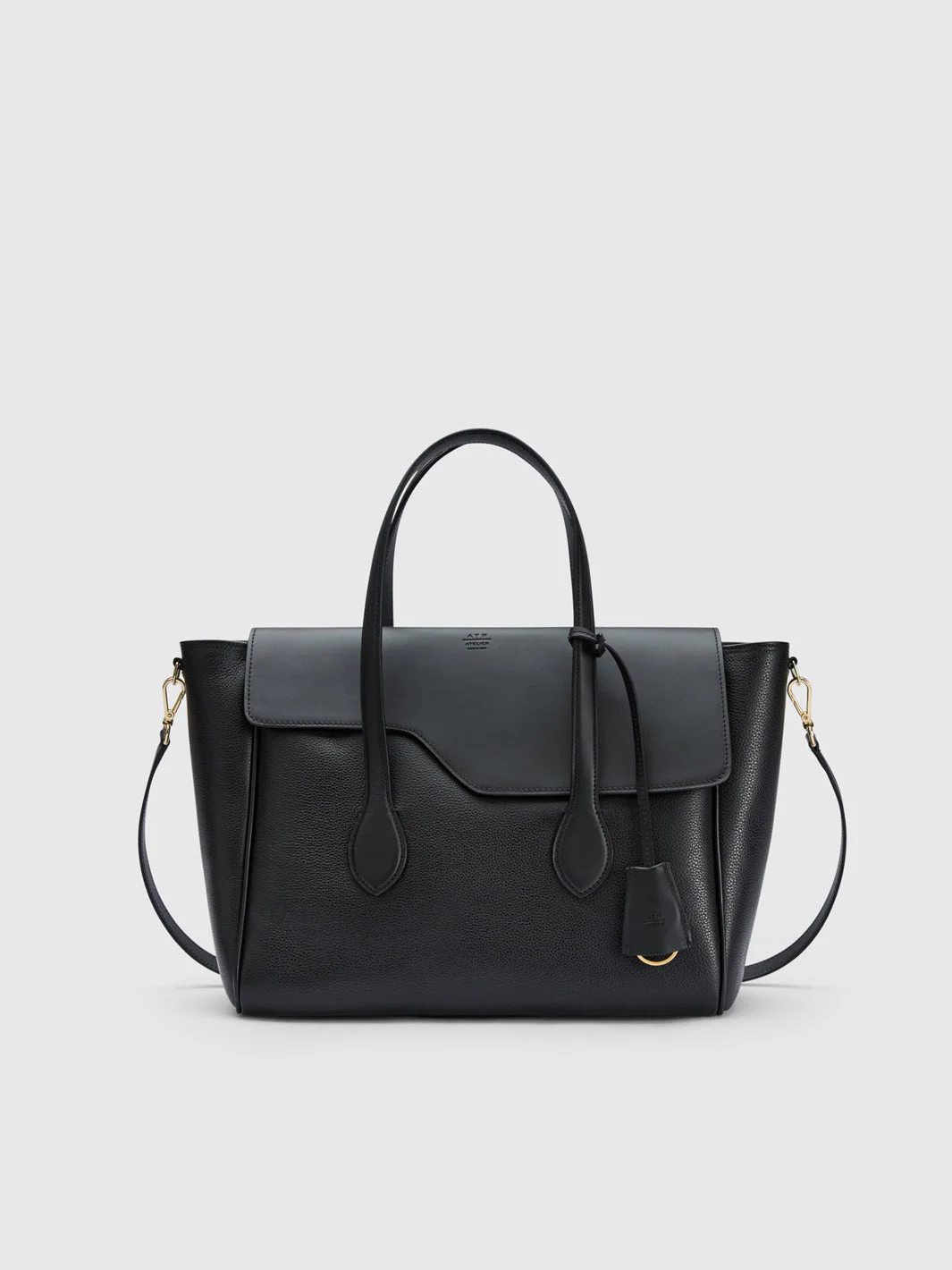 Merlara Black Grained Leather/Leather Large handbag - 1