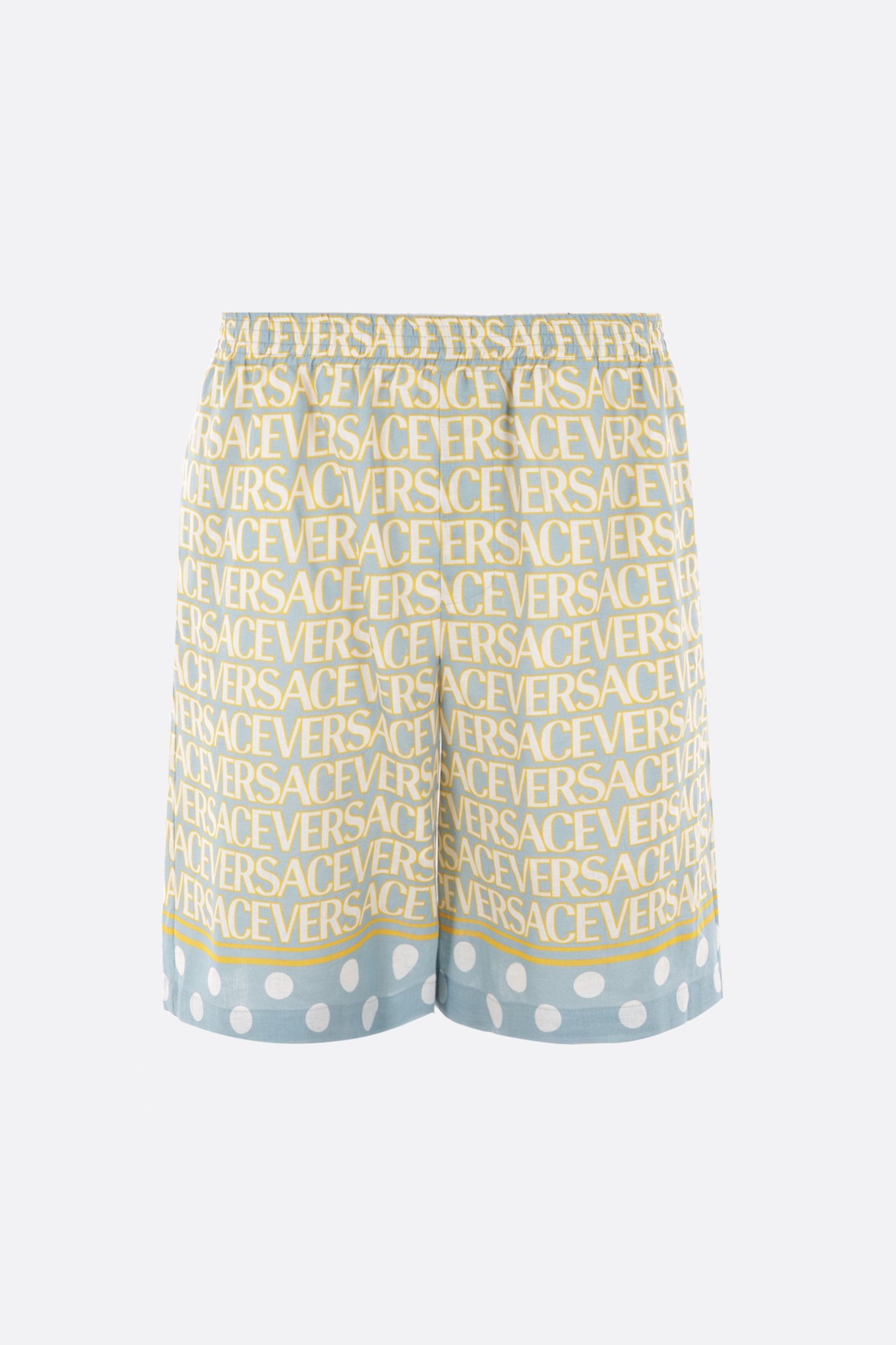 VERSACE ALLOVER LINEN SHORT PANTS - 1